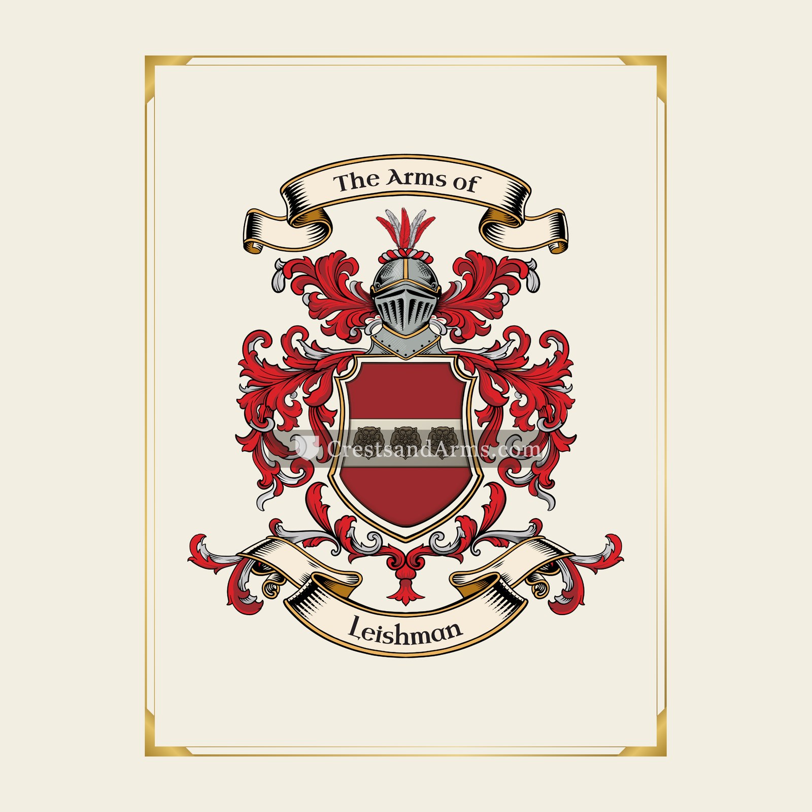 With gold border