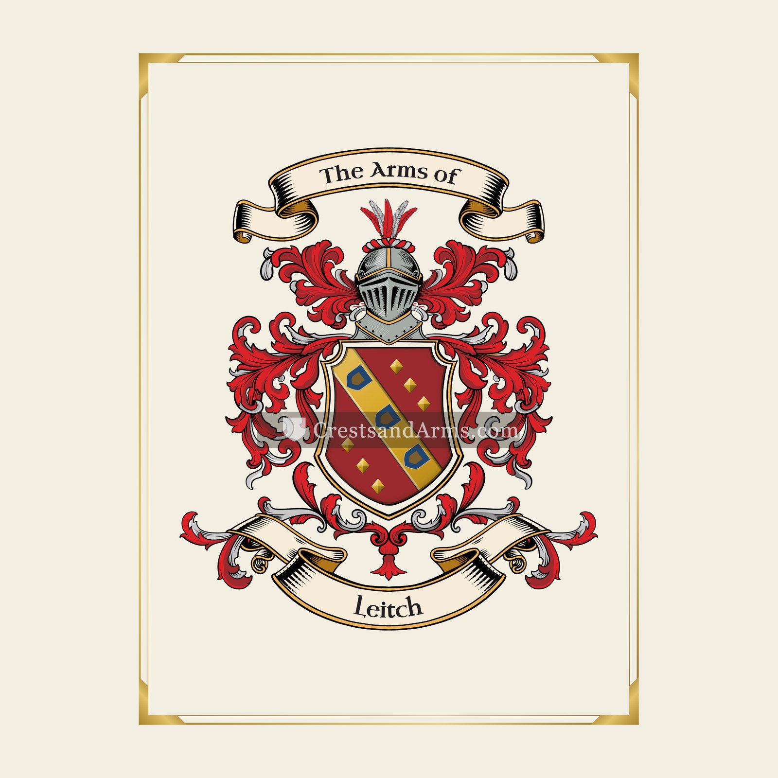 With gold border