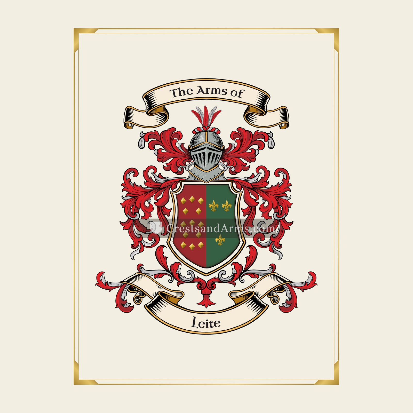 With gold border