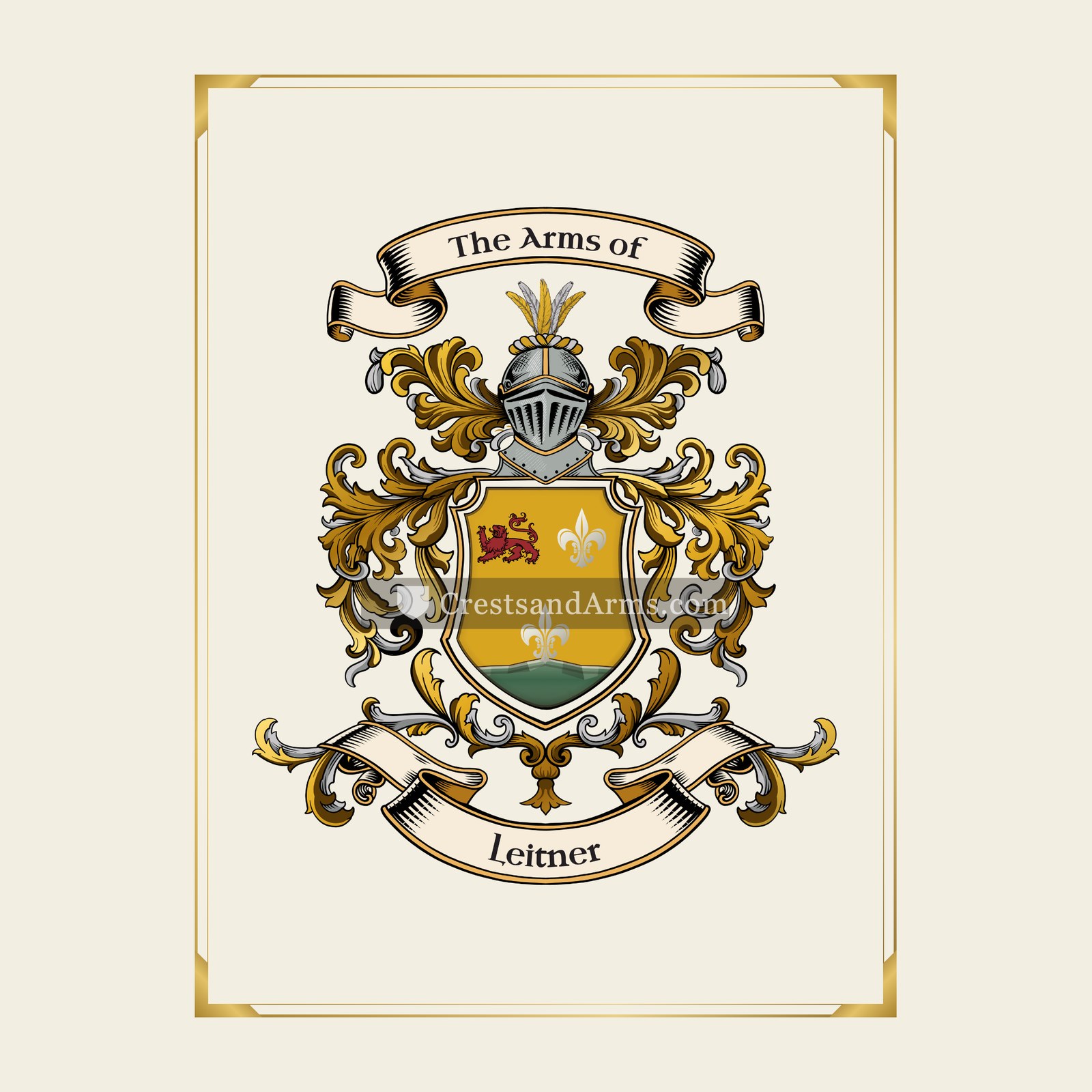 With gold border