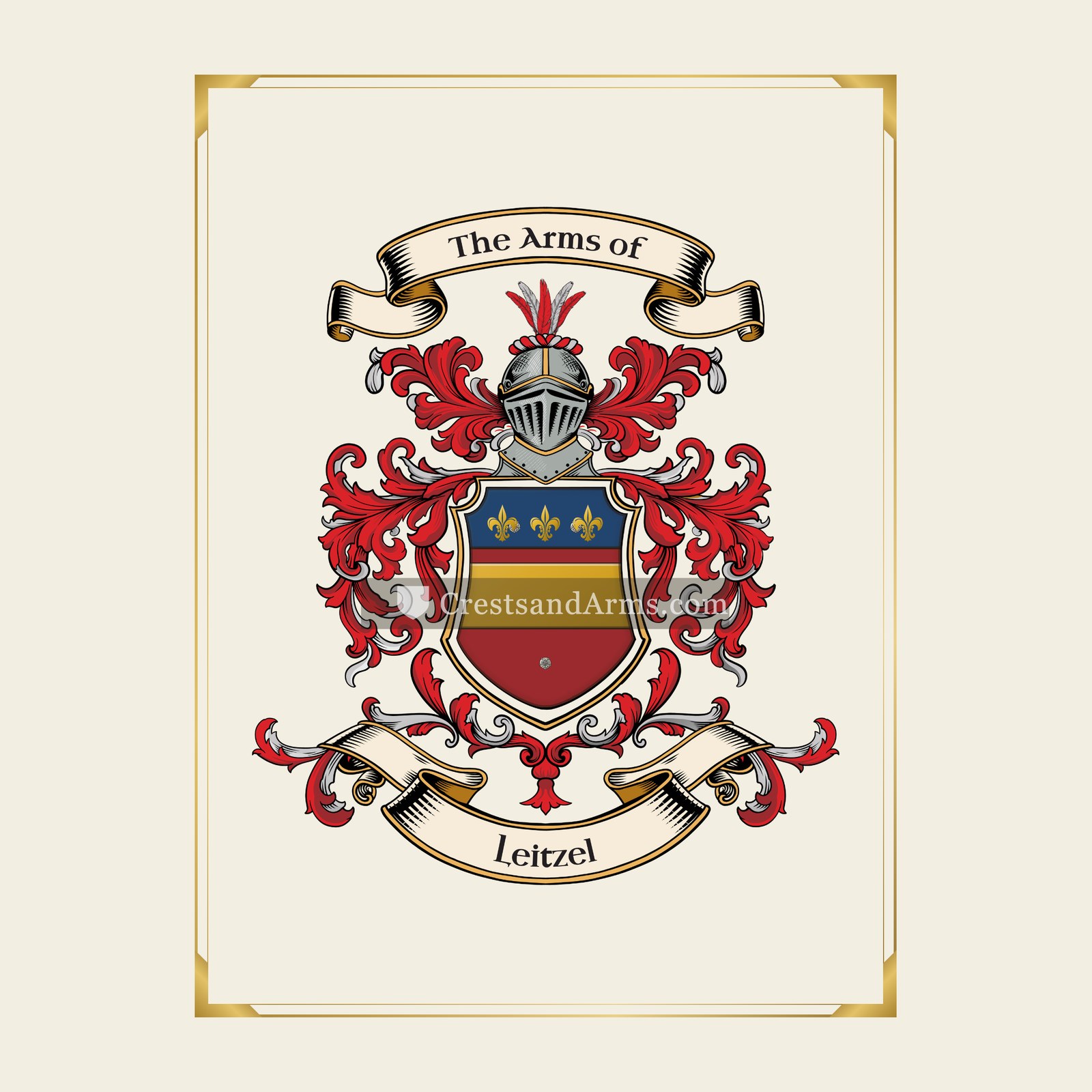 With gold border