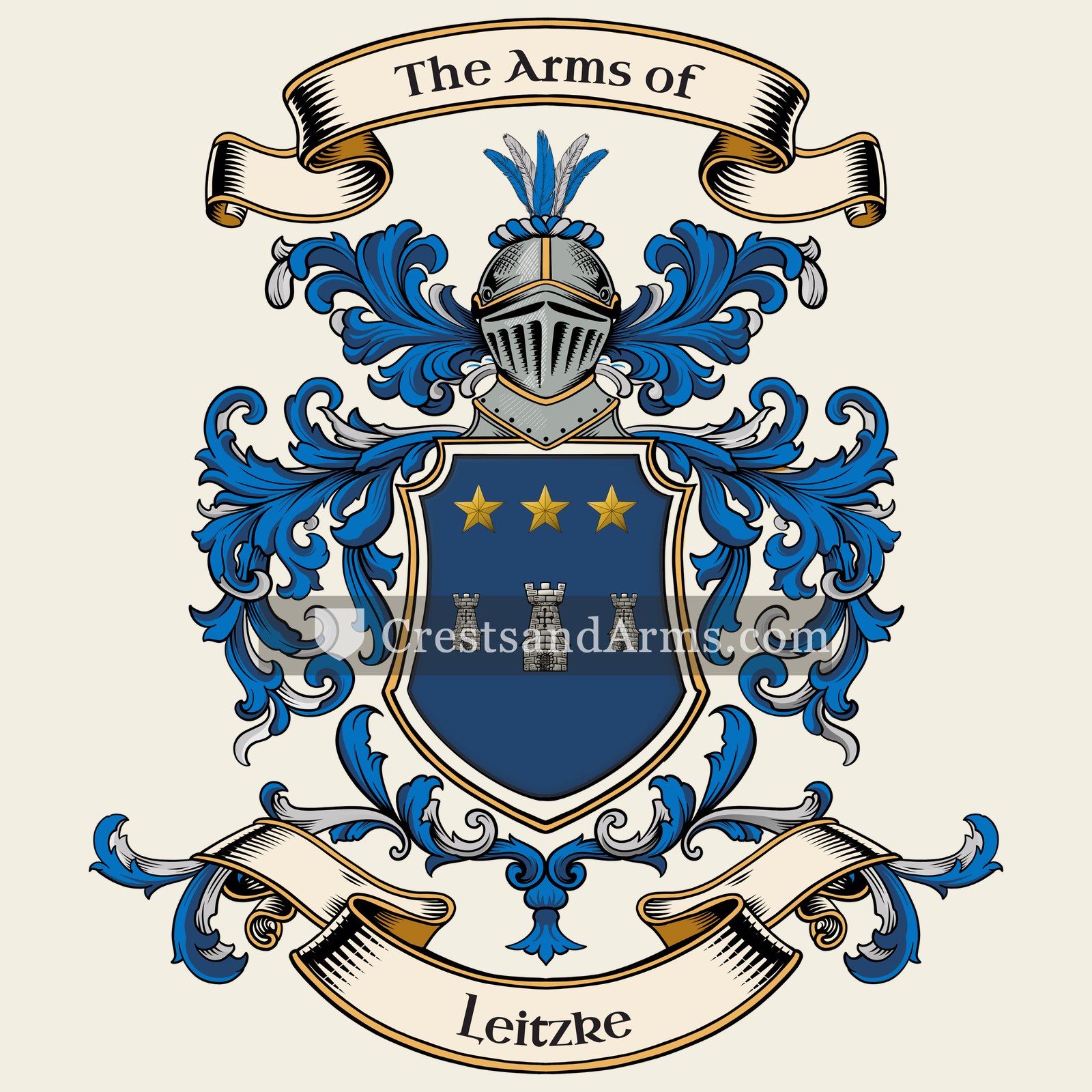The Leitzke coat of arms, drawn from the recorded blazon