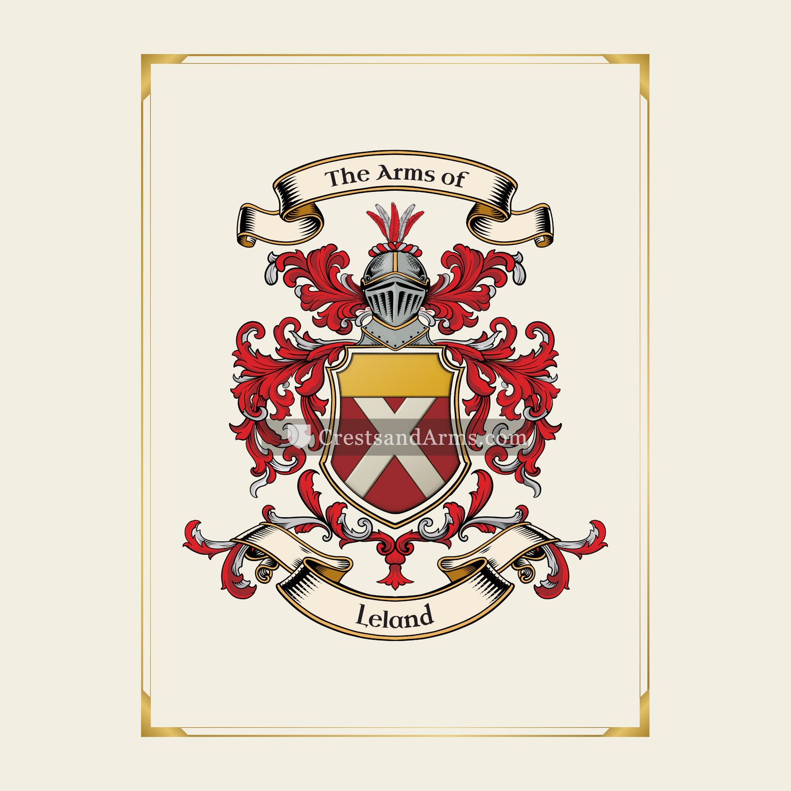 With gold border
