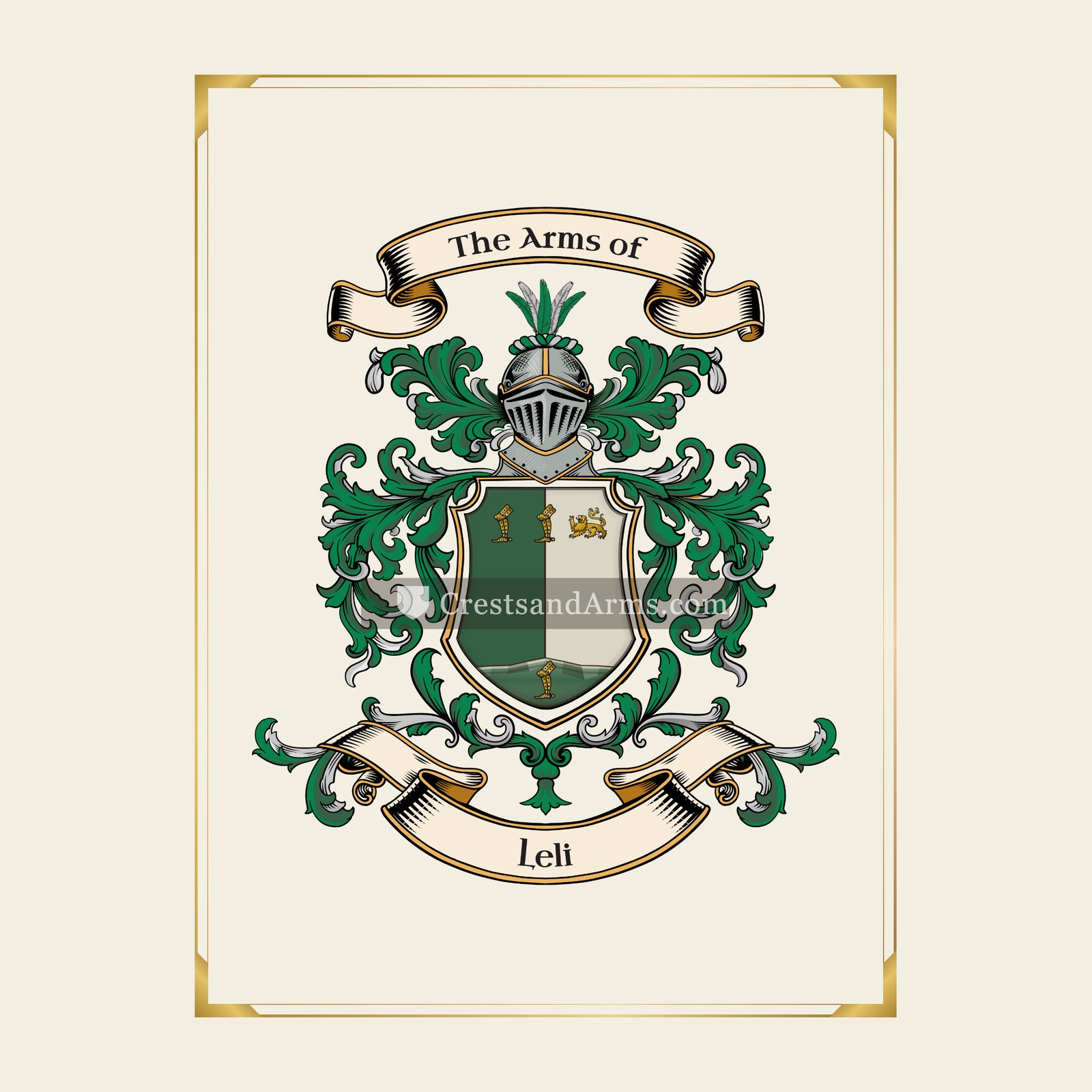With gold border