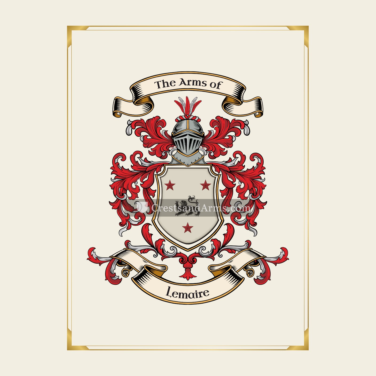With gold border