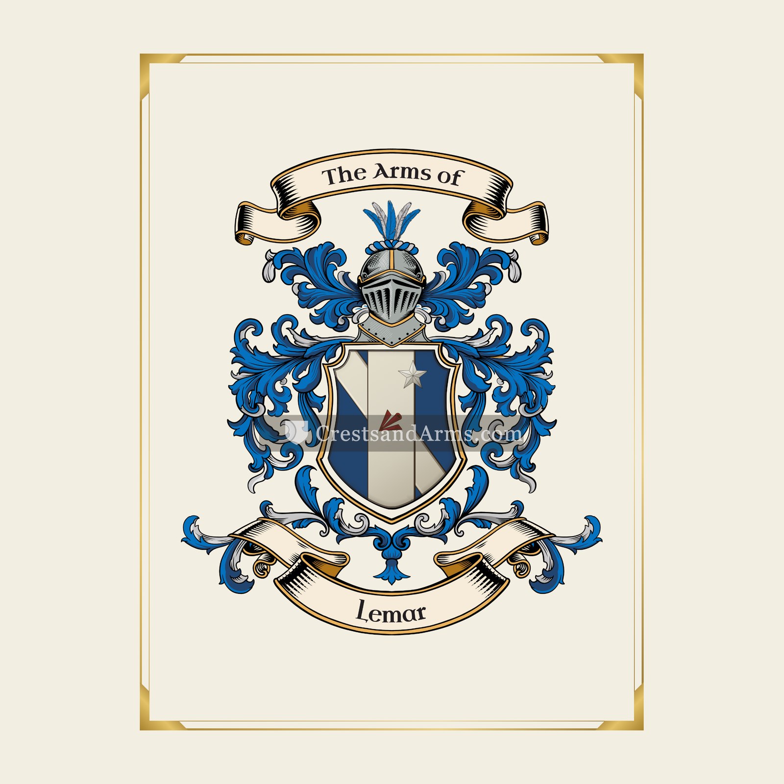 With gold border