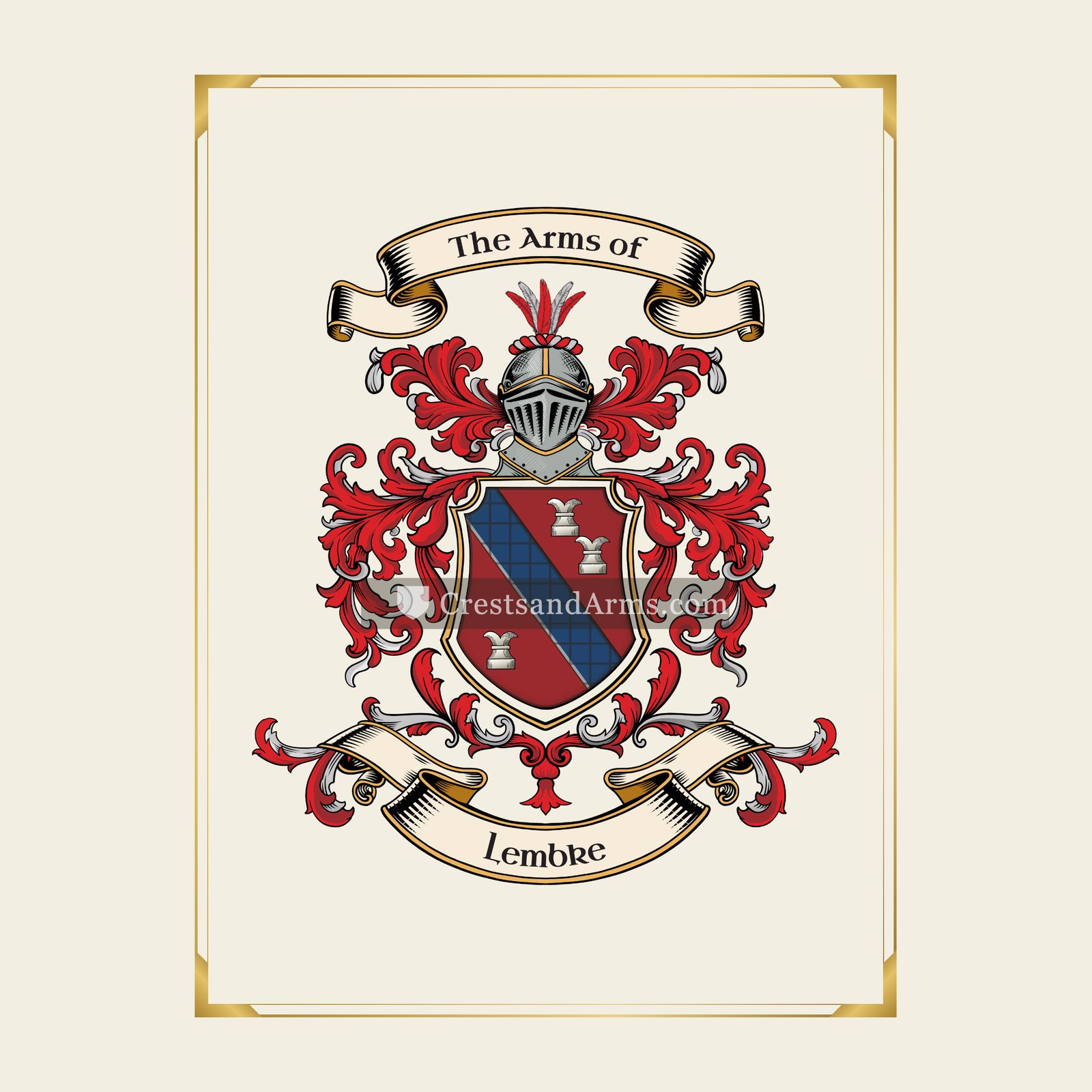 With gold border