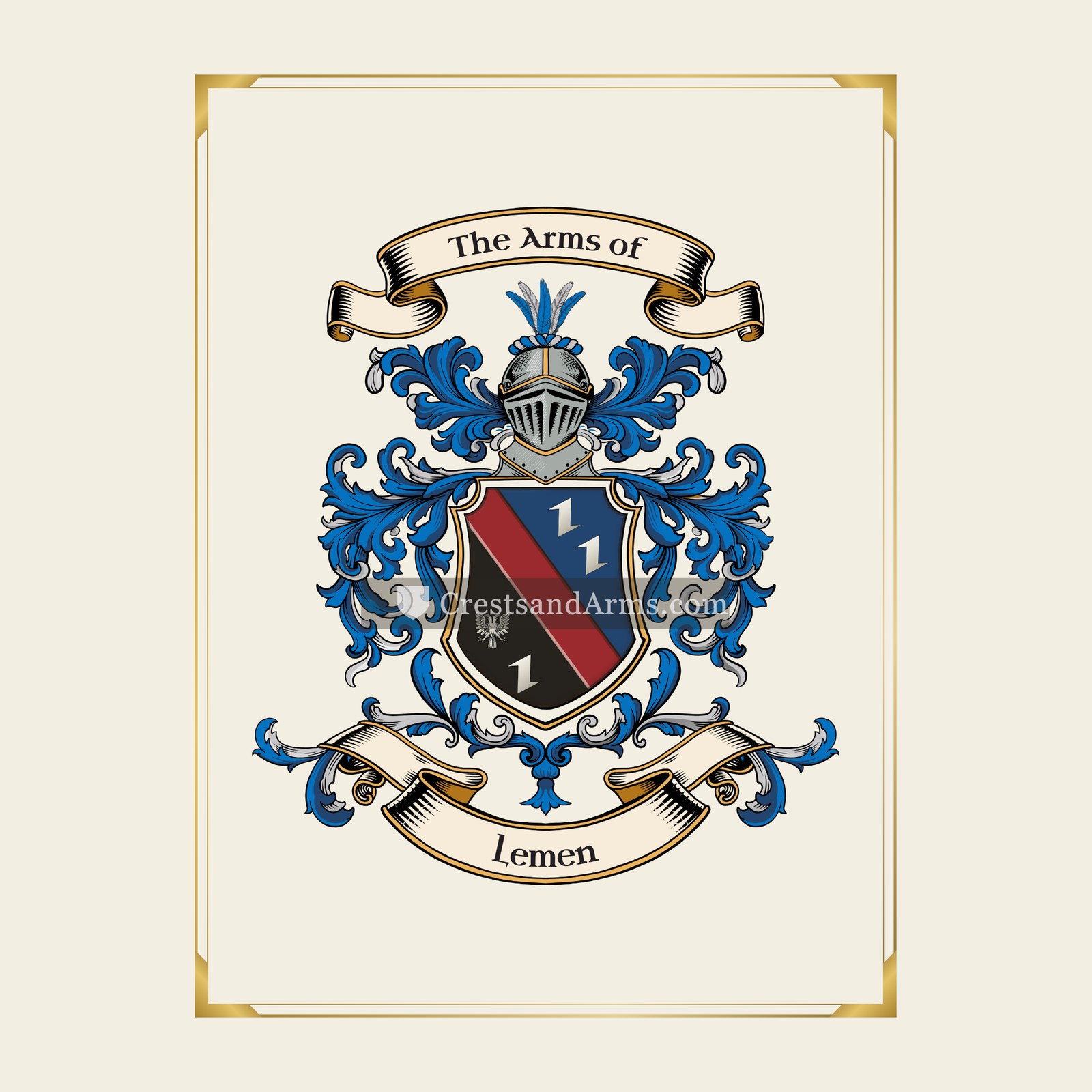 With gold border
