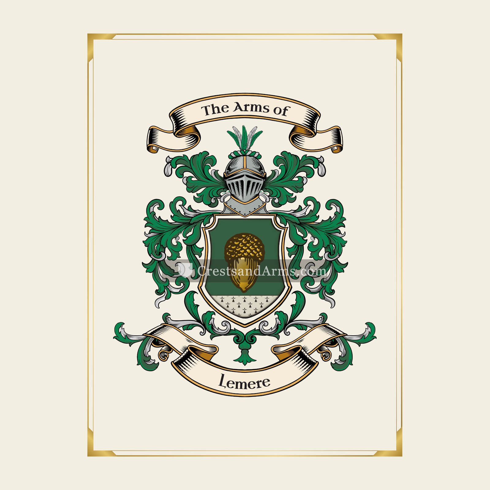 With gold border