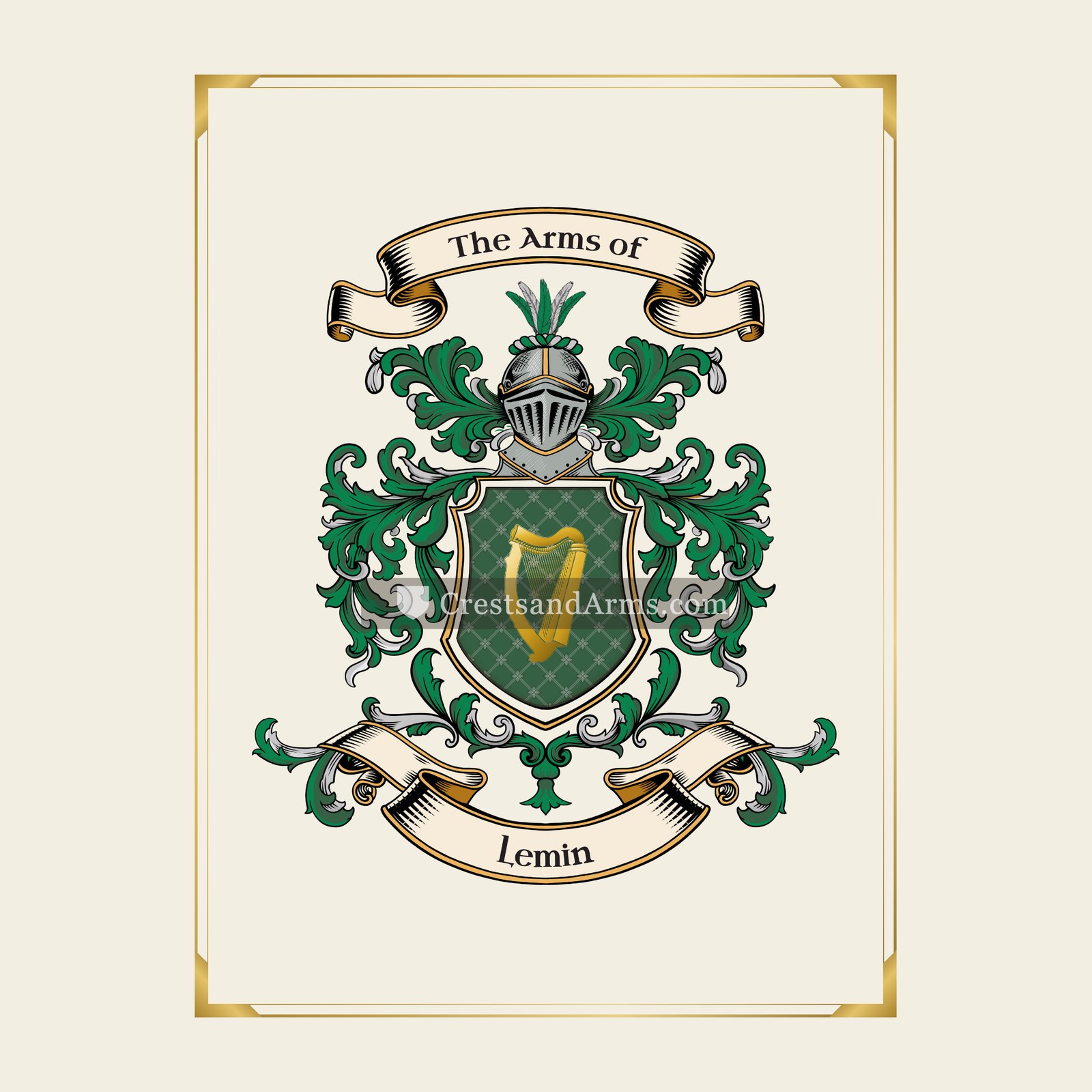 With gold border