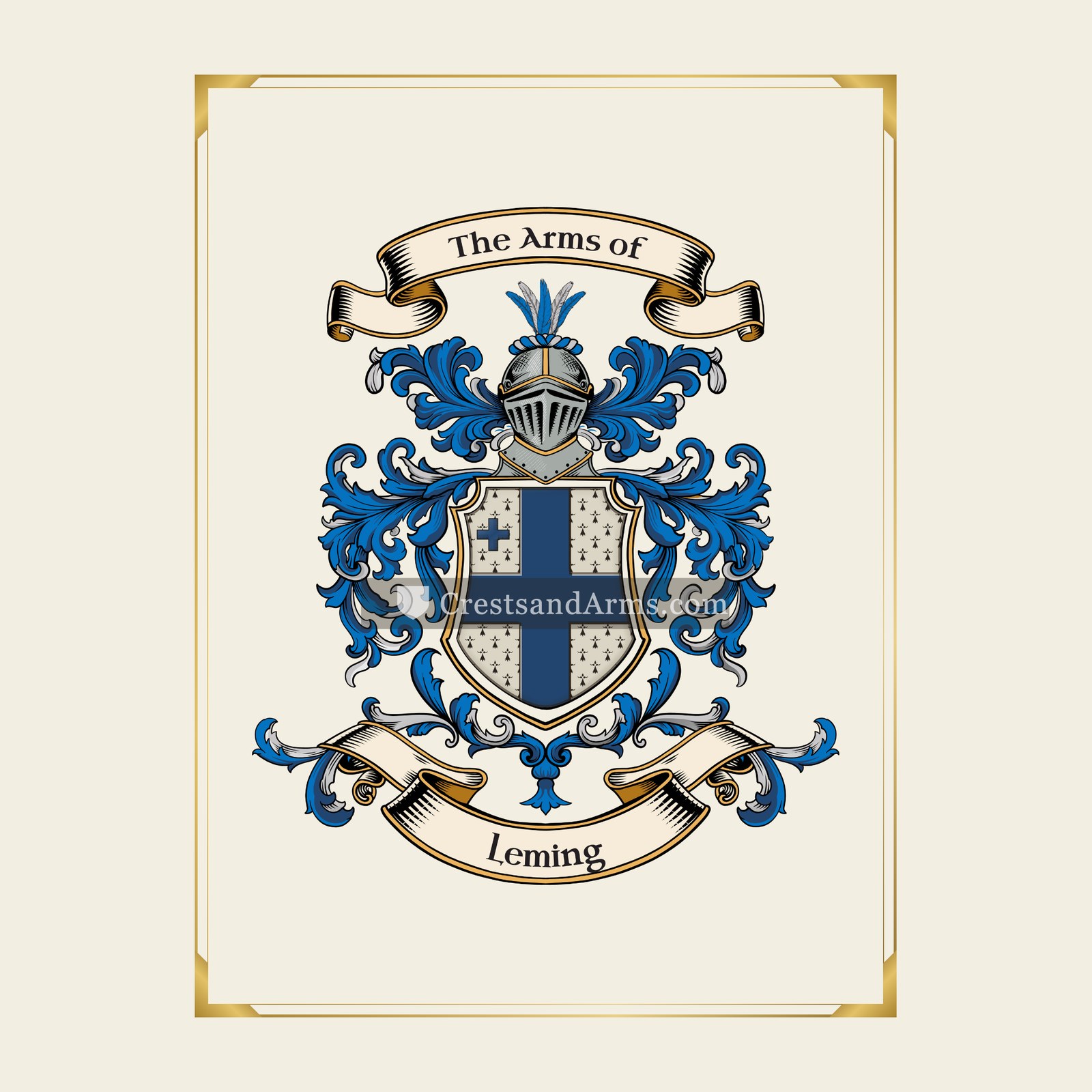 With gold border
