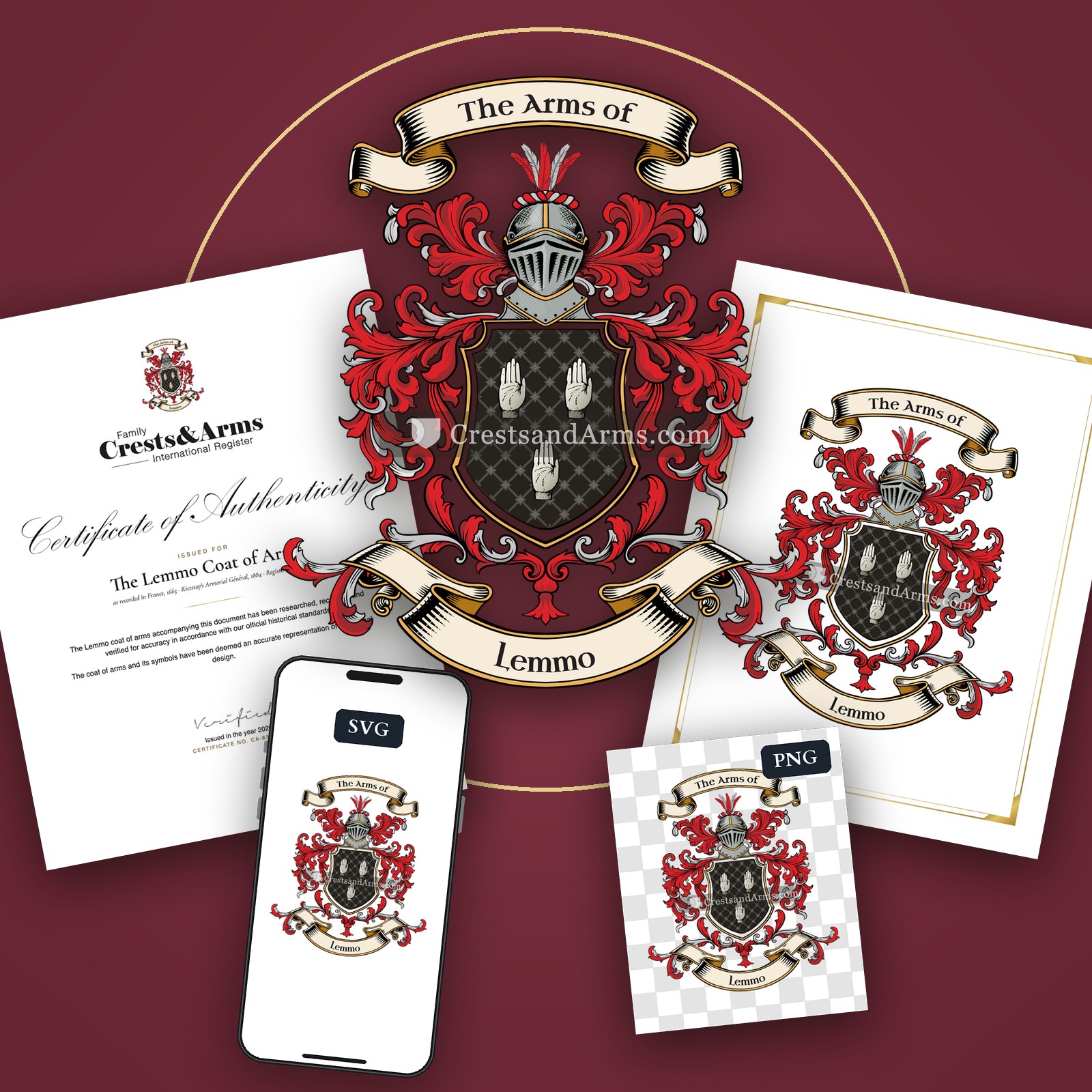 The Lemmo arms on the coat of arms — digital pack