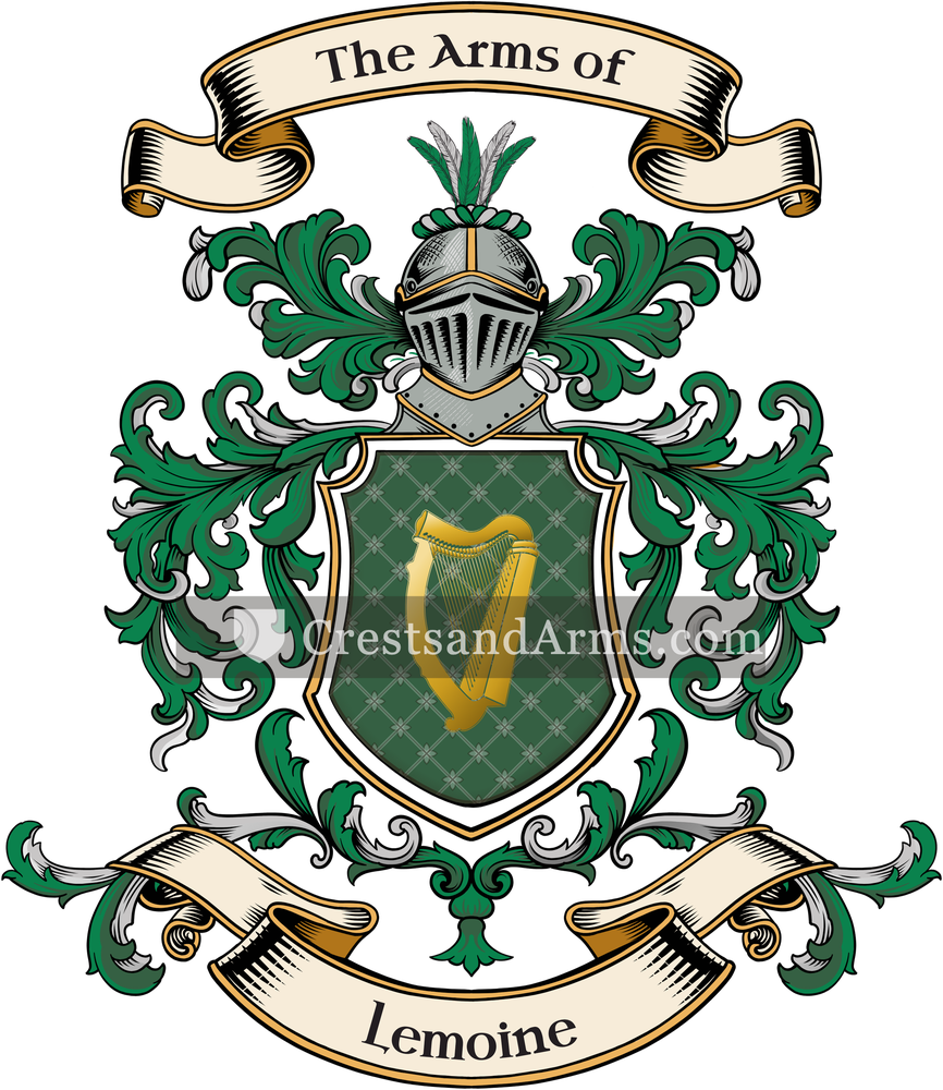 The Lemoine coat of arms, drawn from the recorded blazon