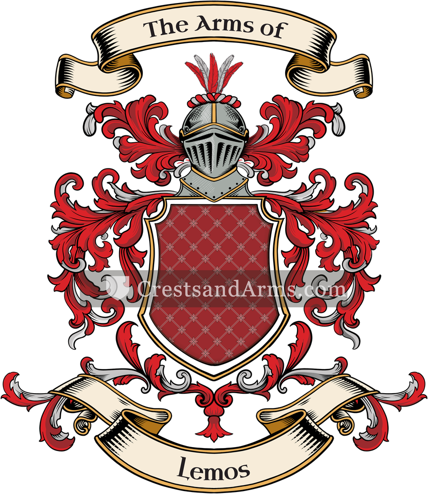 The Lemos coat of arms, drawn from the recorded blazon