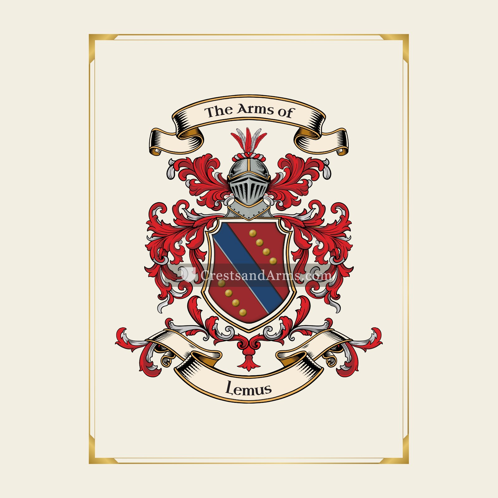 With gold border