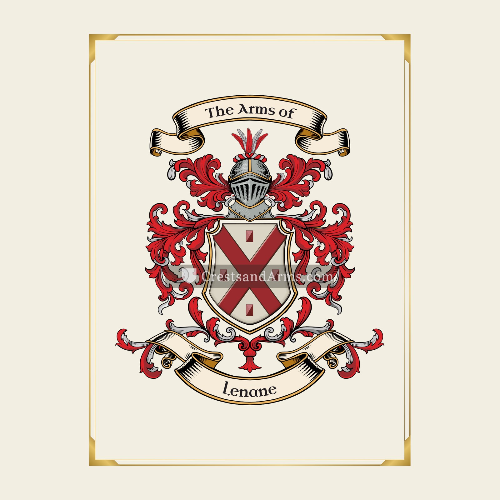 With gold border