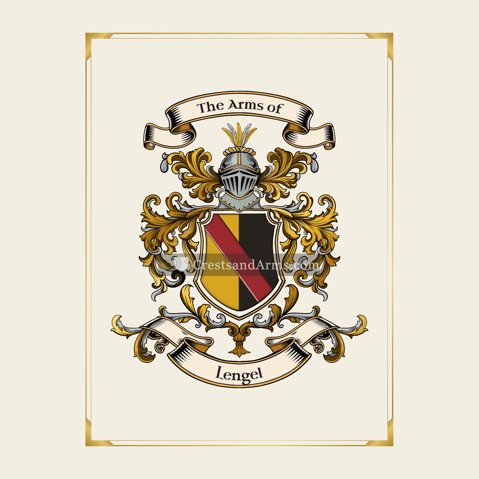 With gold border