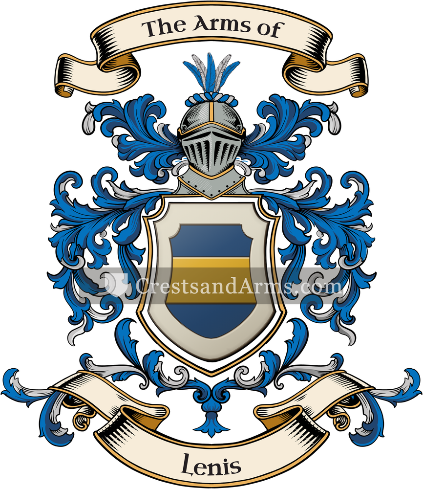 The Lenis coat of arms, drawn from the recorded blazon
