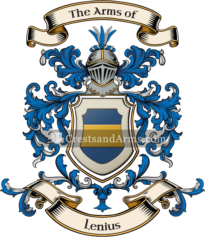 The Lenius coat of arms, drawn from the recorded blazon