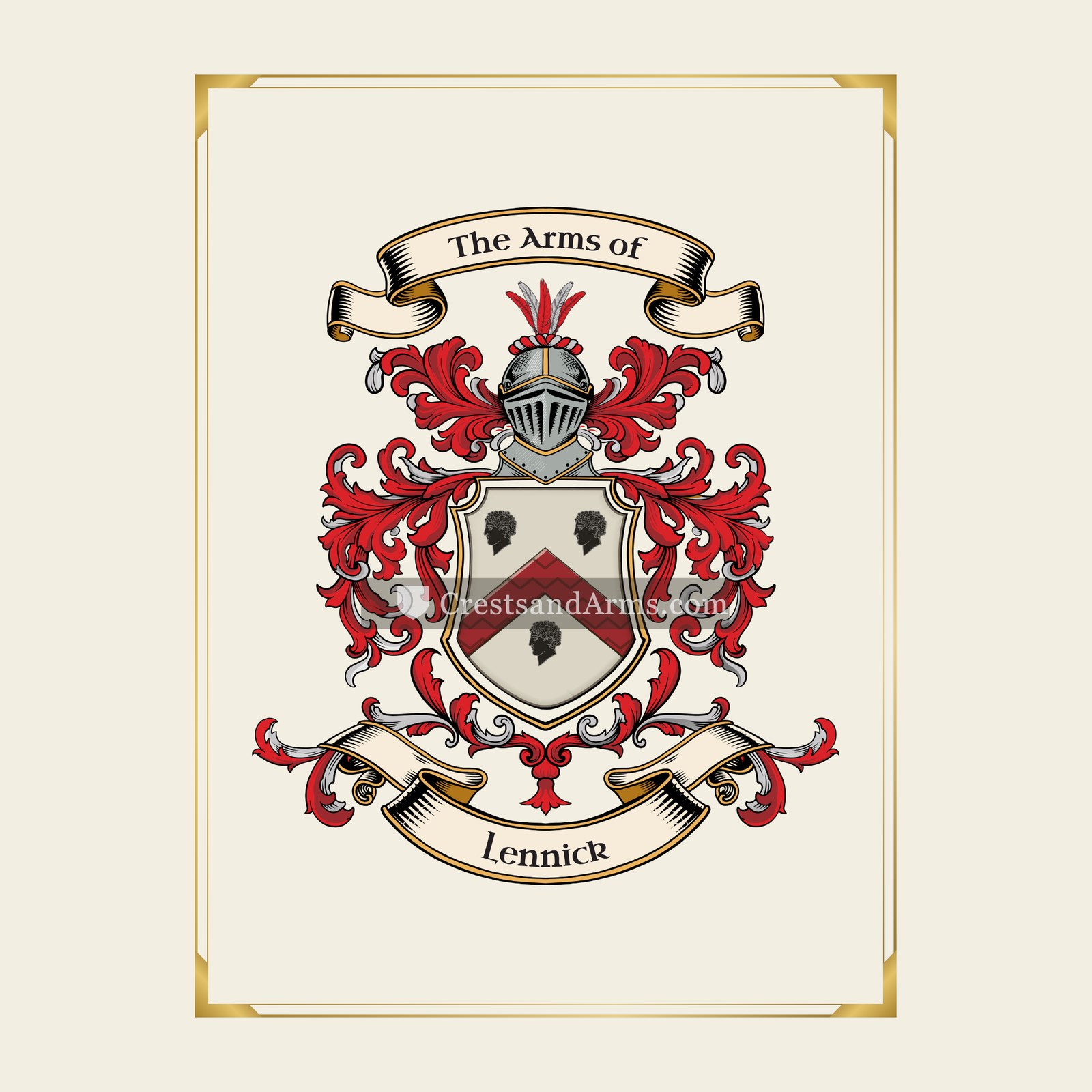 With gold border