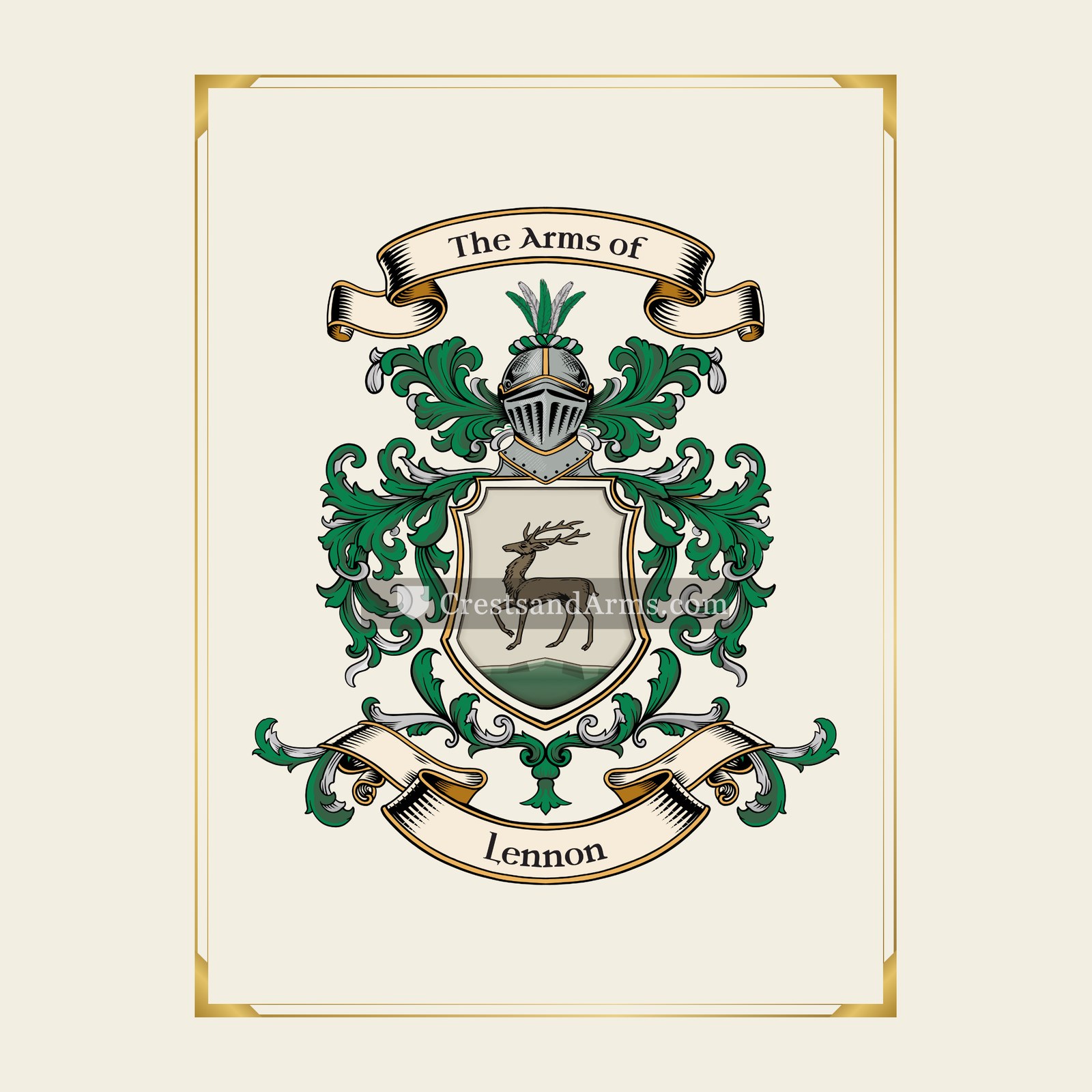 With gold border