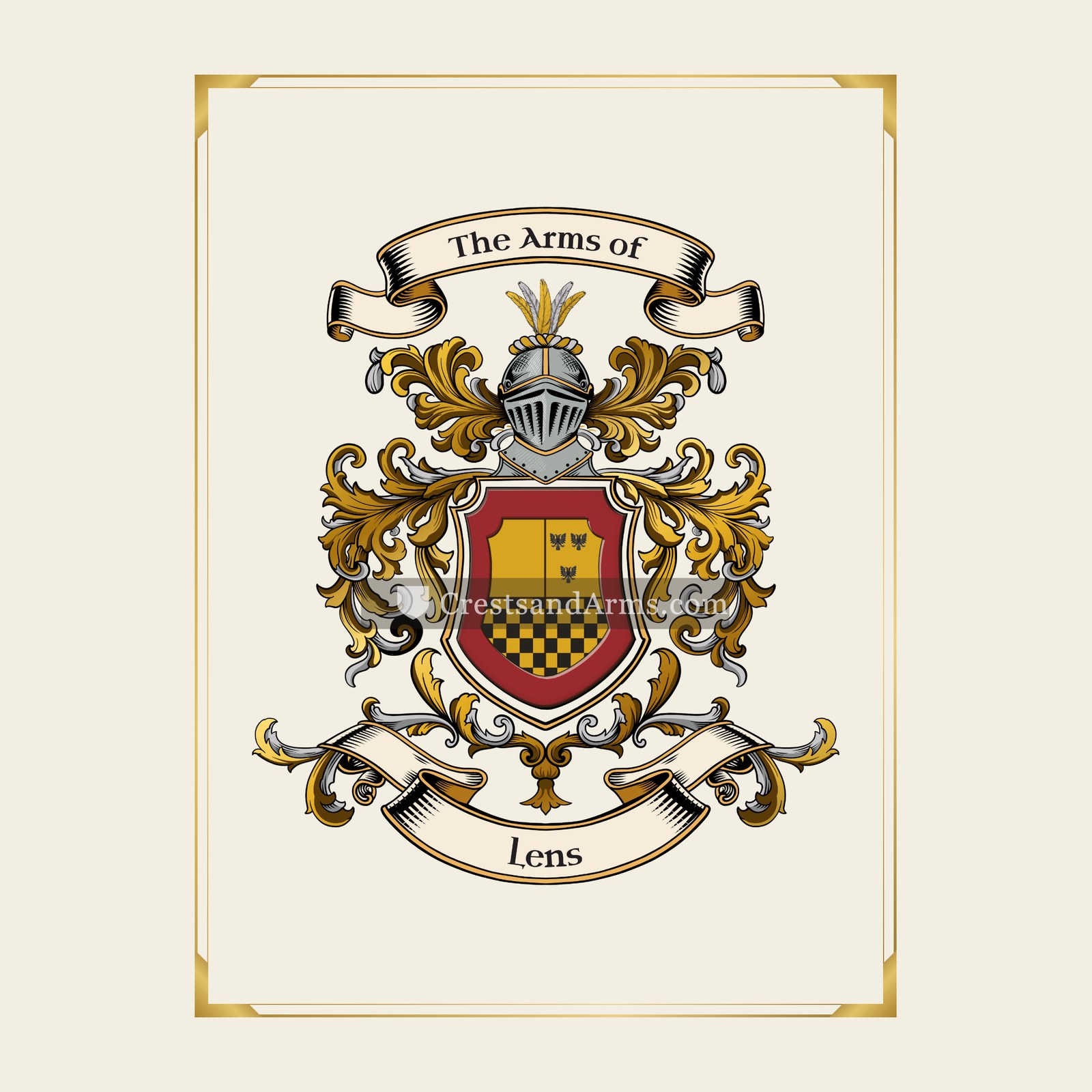With gold border