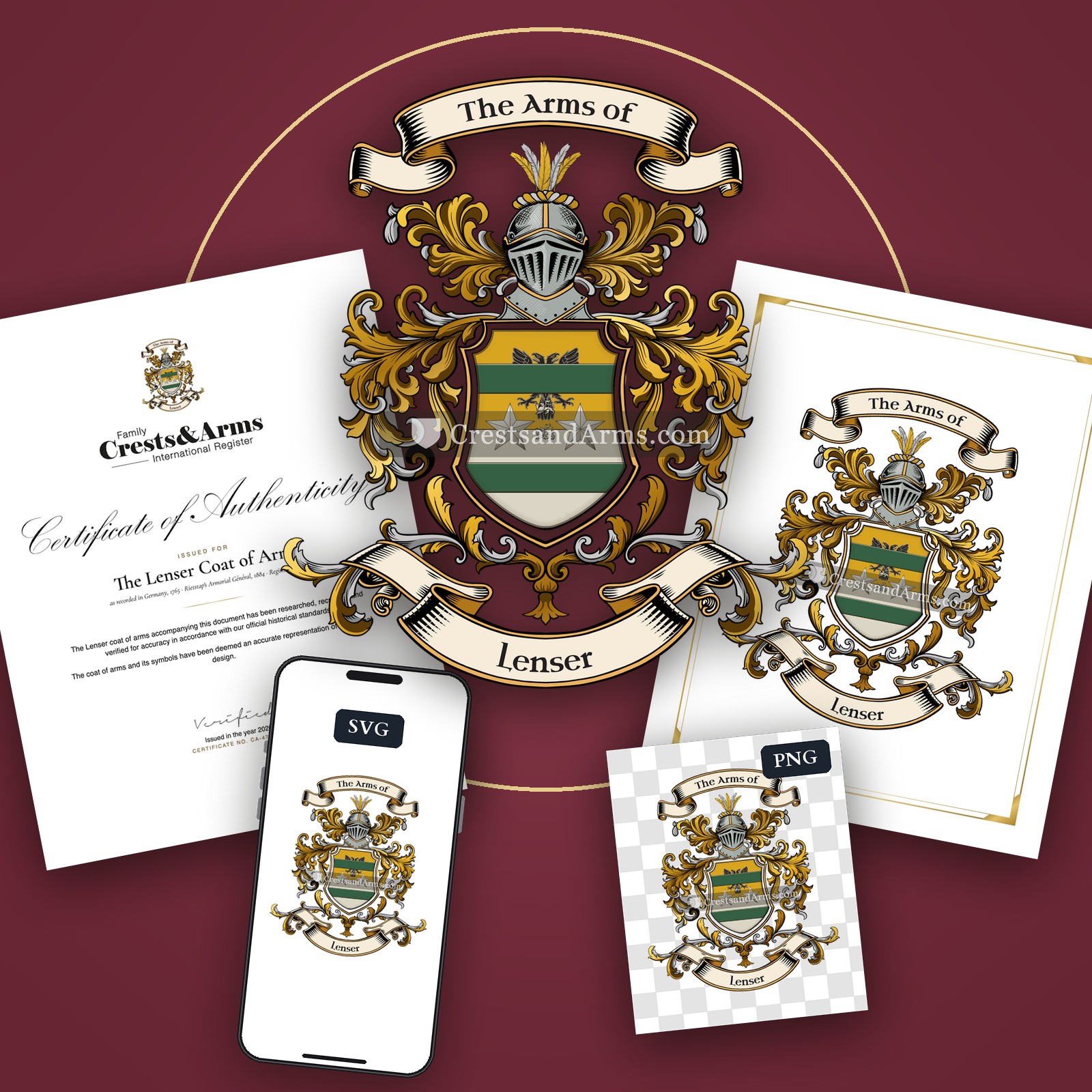 The Lenser arms on the coat of arms — digital pack
