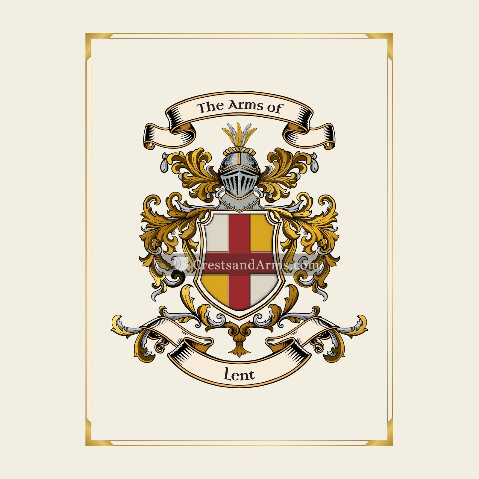 With gold border