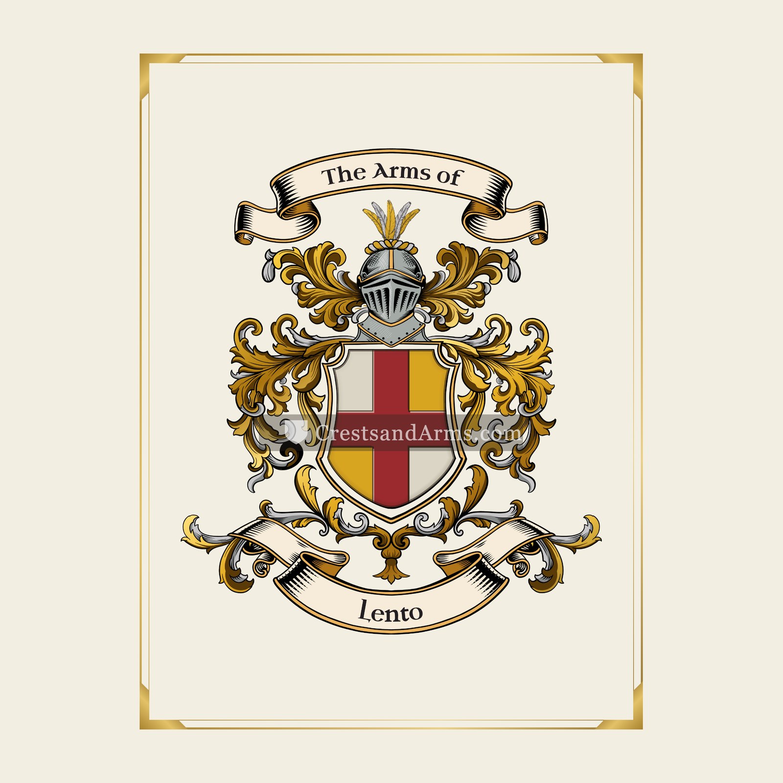 With gold border