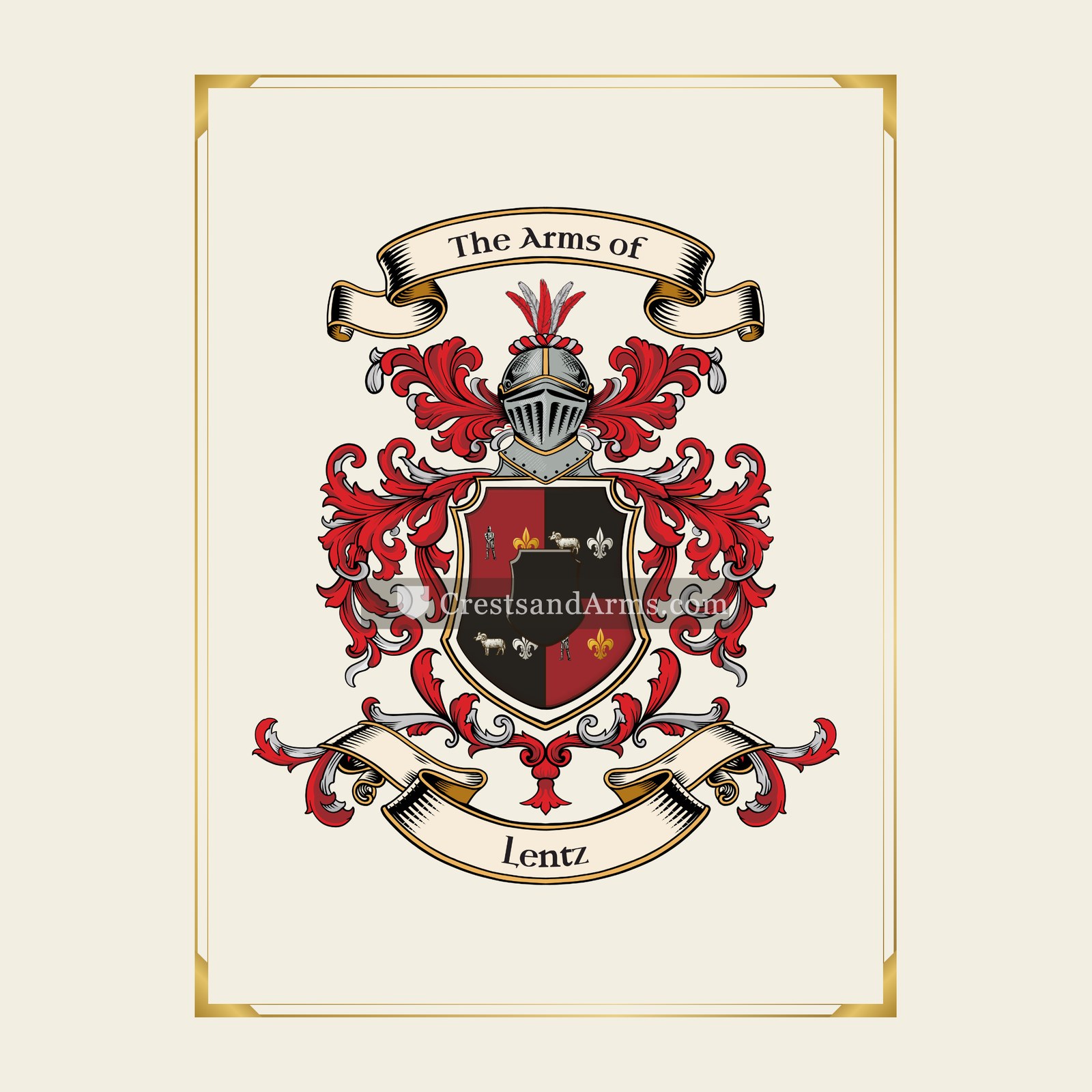 With gold border