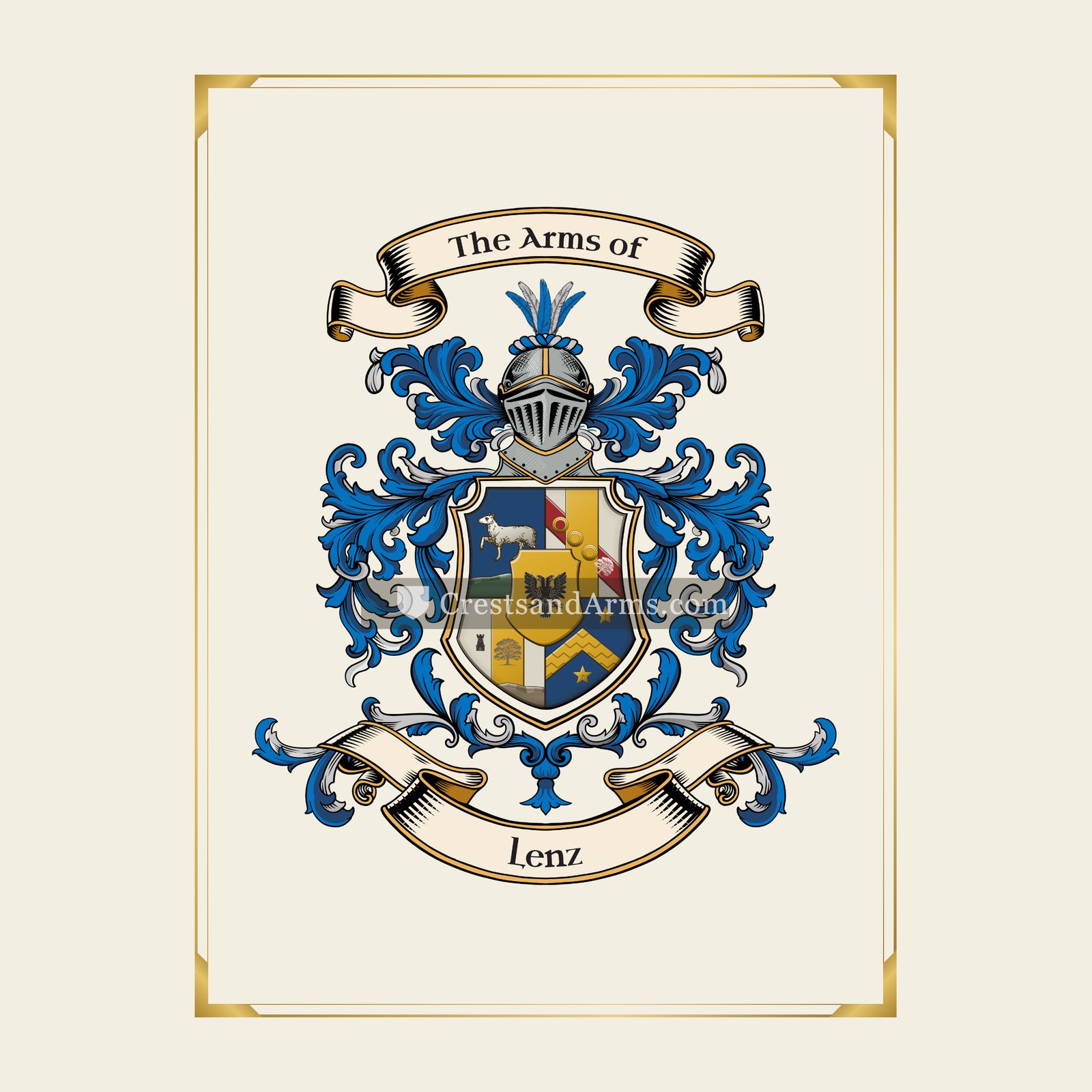 With gold border