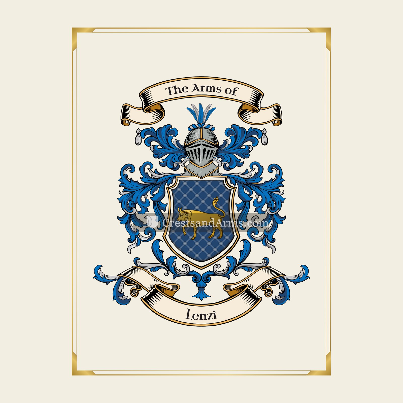 With gold border