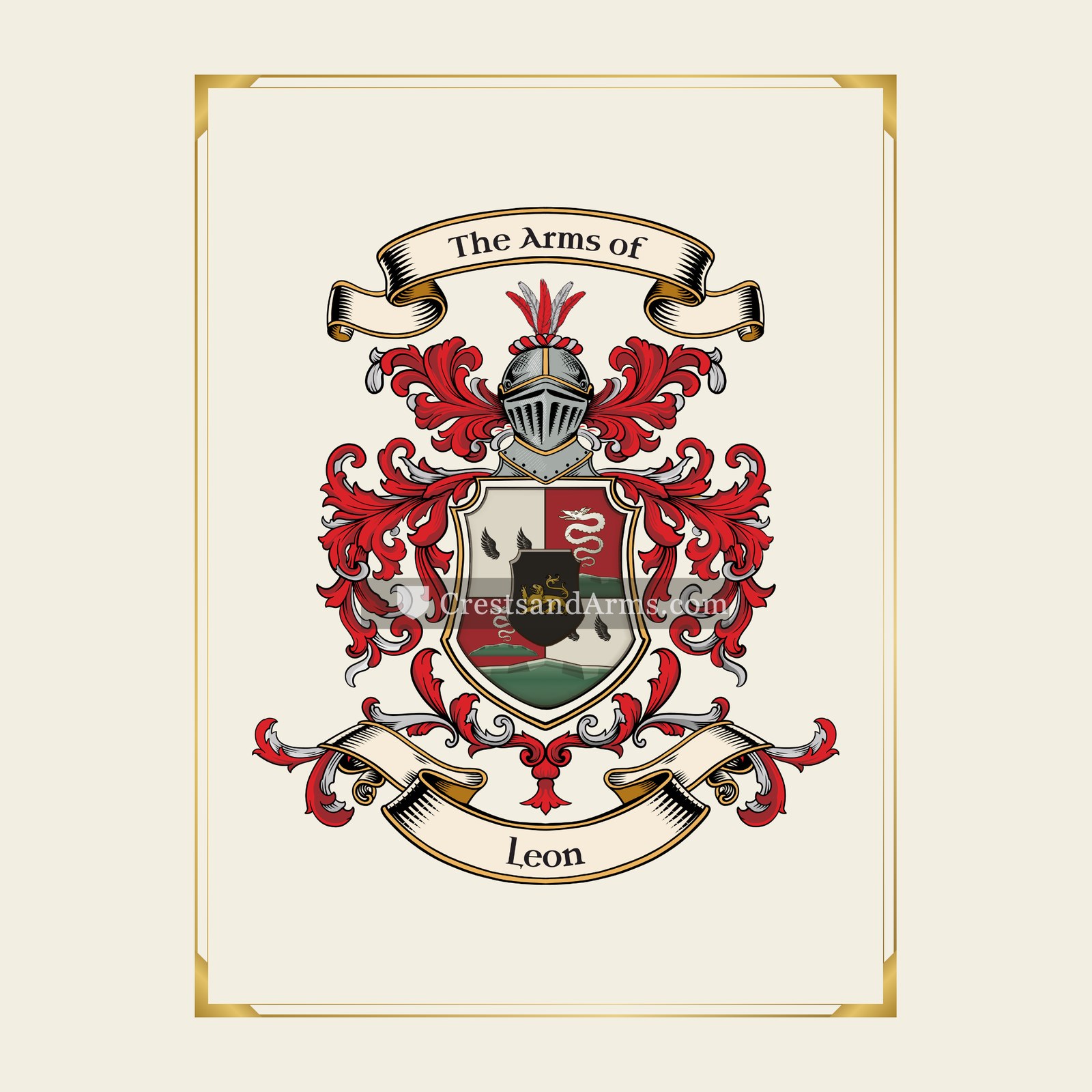 With gold border