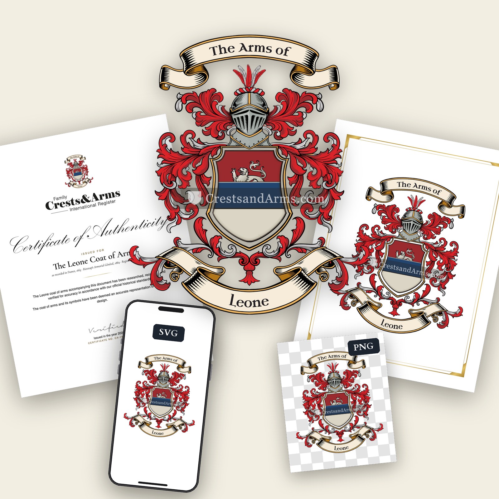 The Leone arms on the coat of arms — digital pack