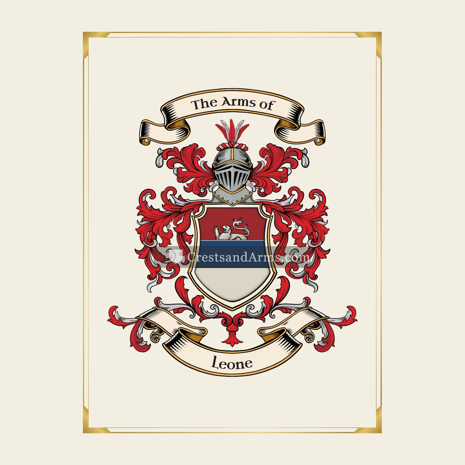With gold border