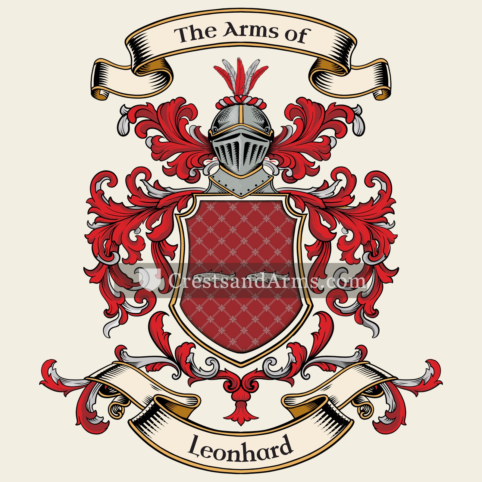 The Leonhard coat of arms, drawn from the recorded blazon