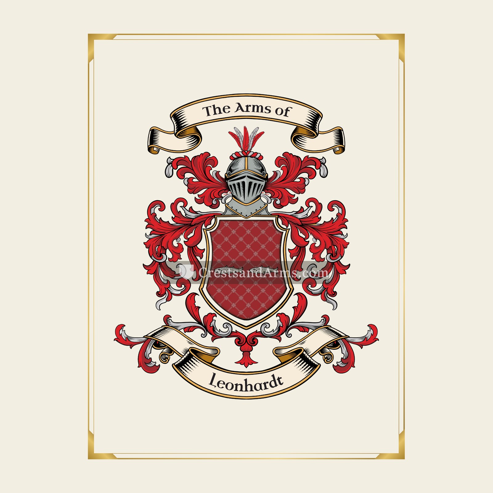 With gold border