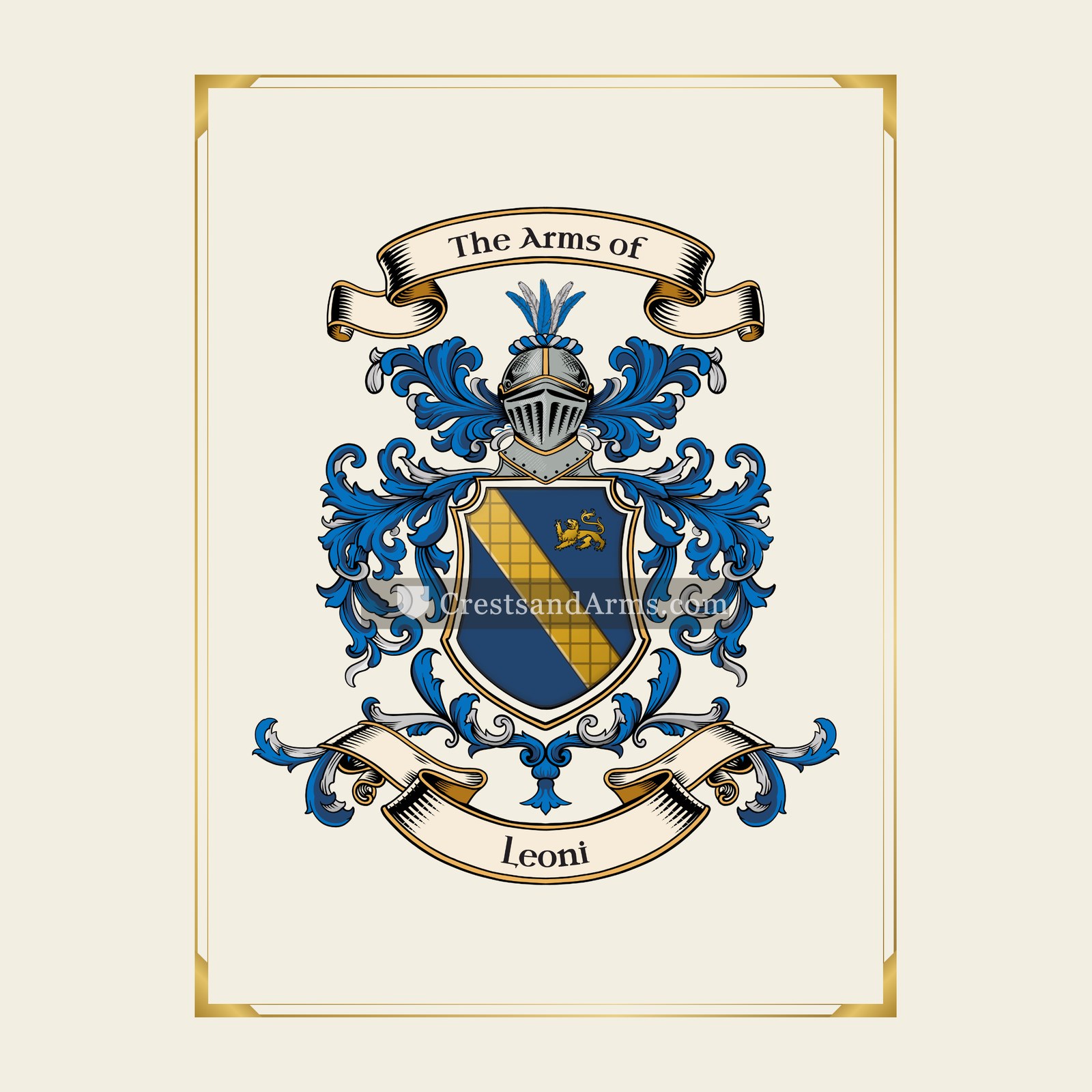 With gold border