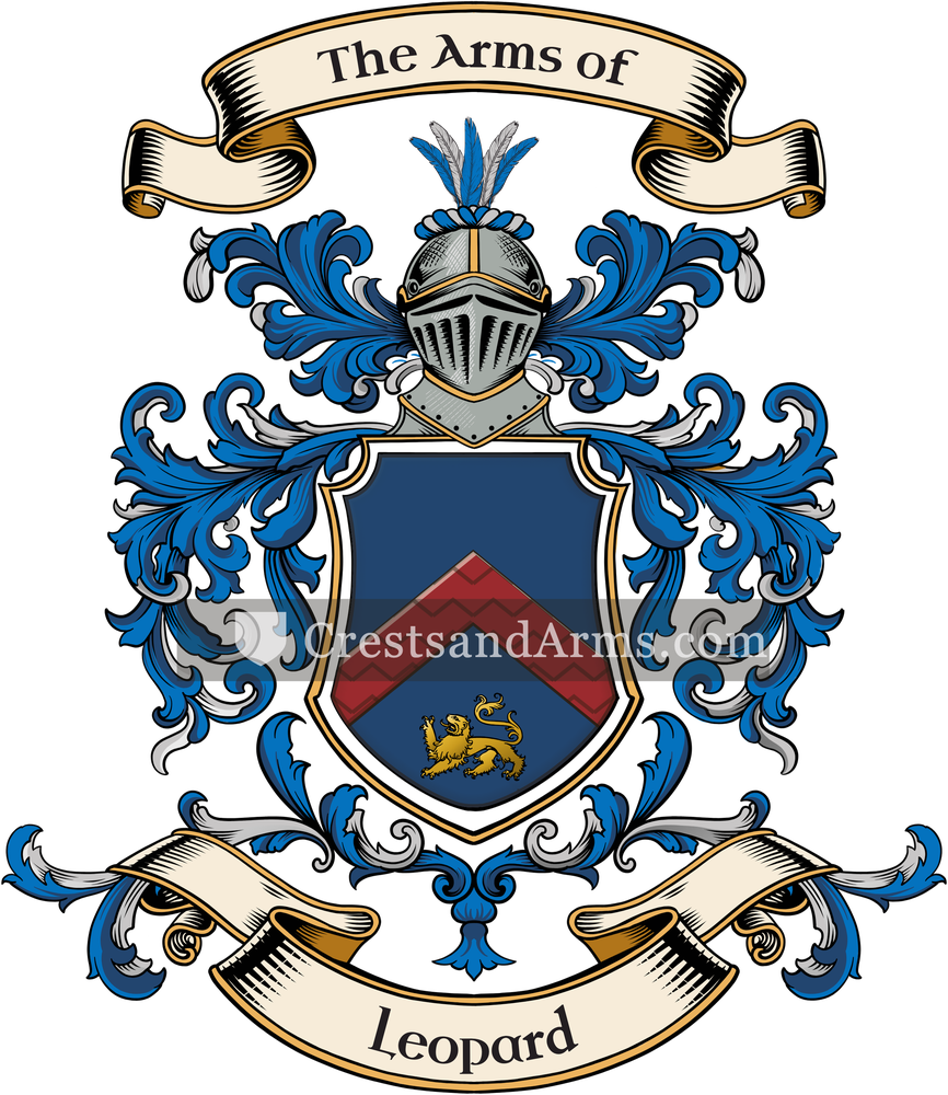 The Leopard coat of arms, drawn from the recorded blazon