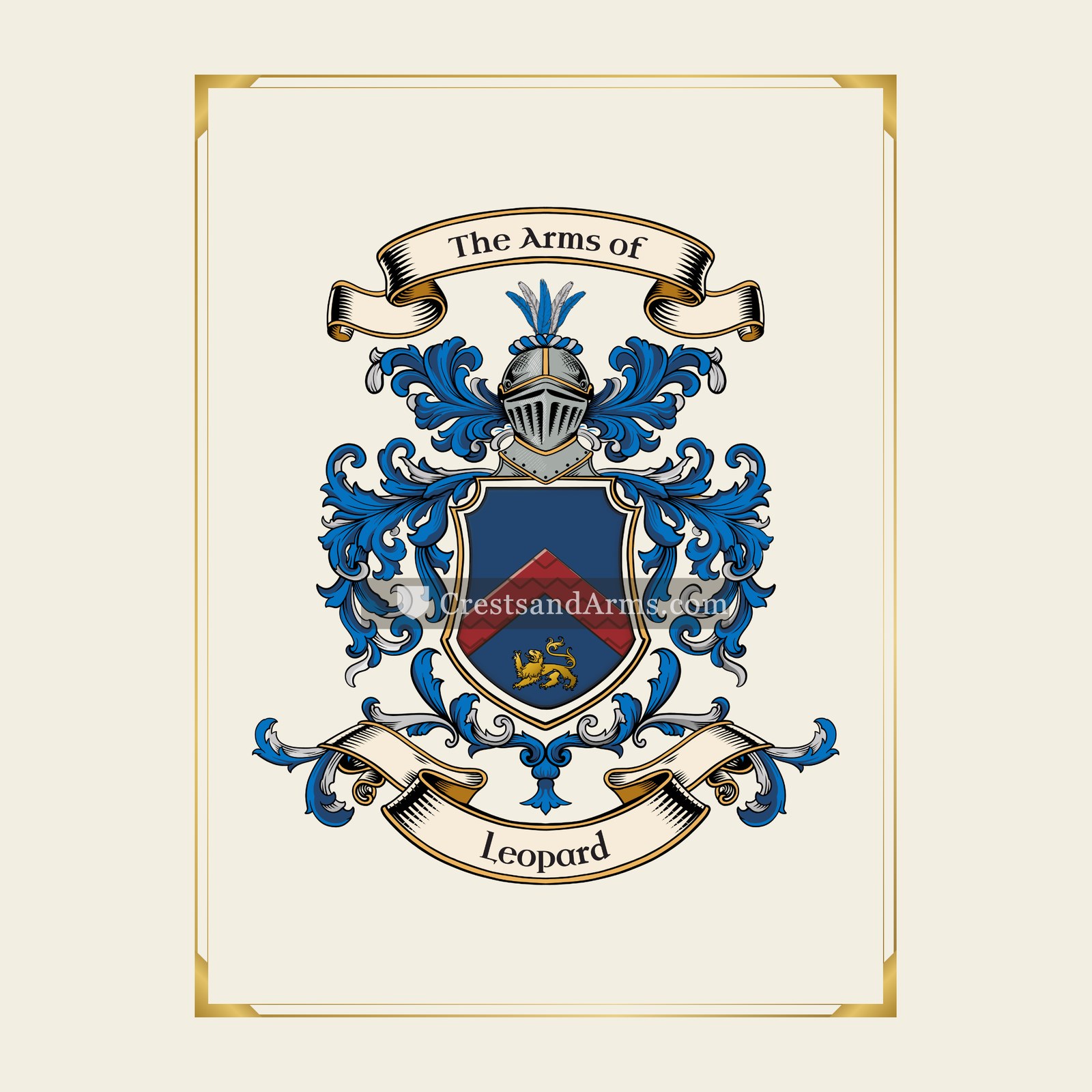 With gold border