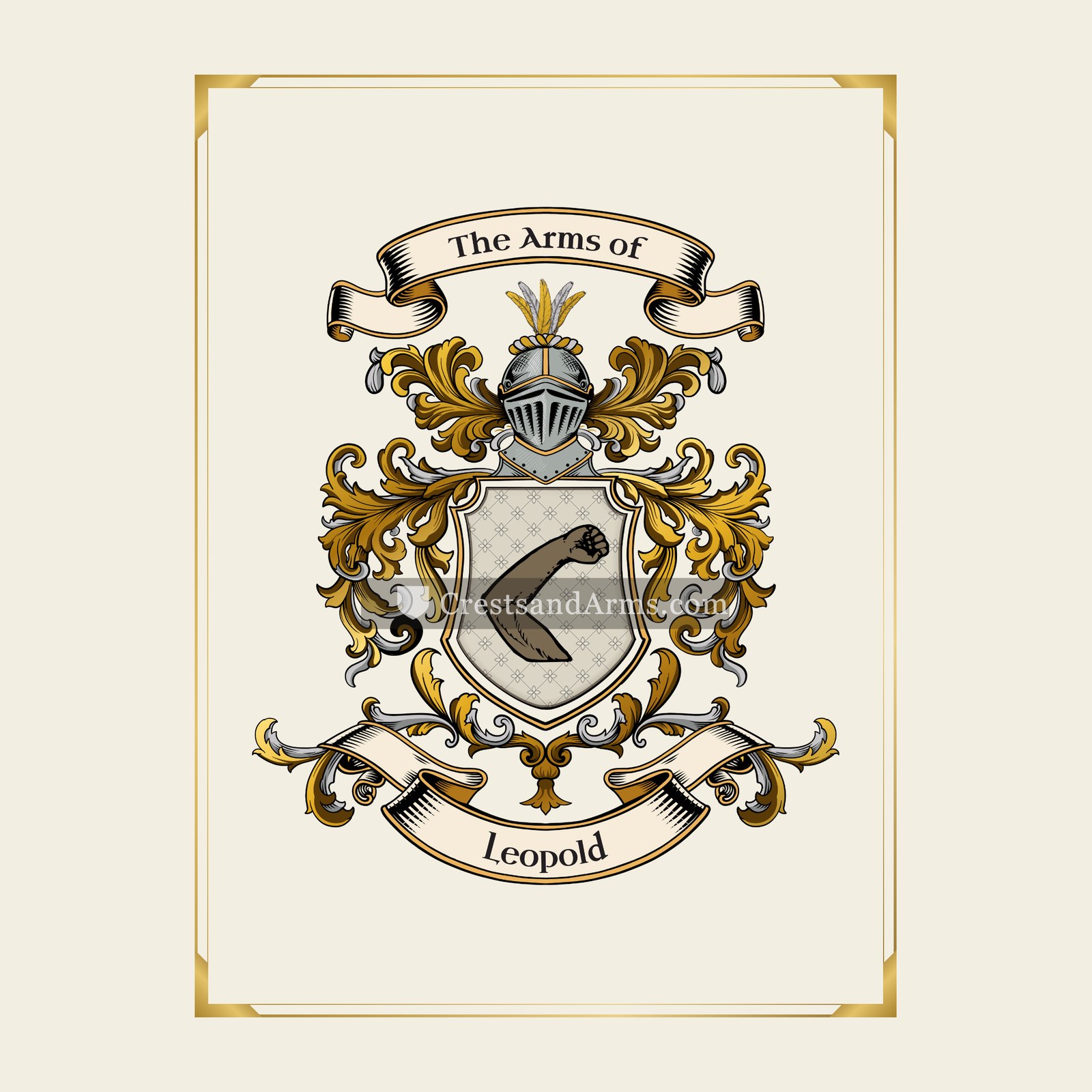 With gold border