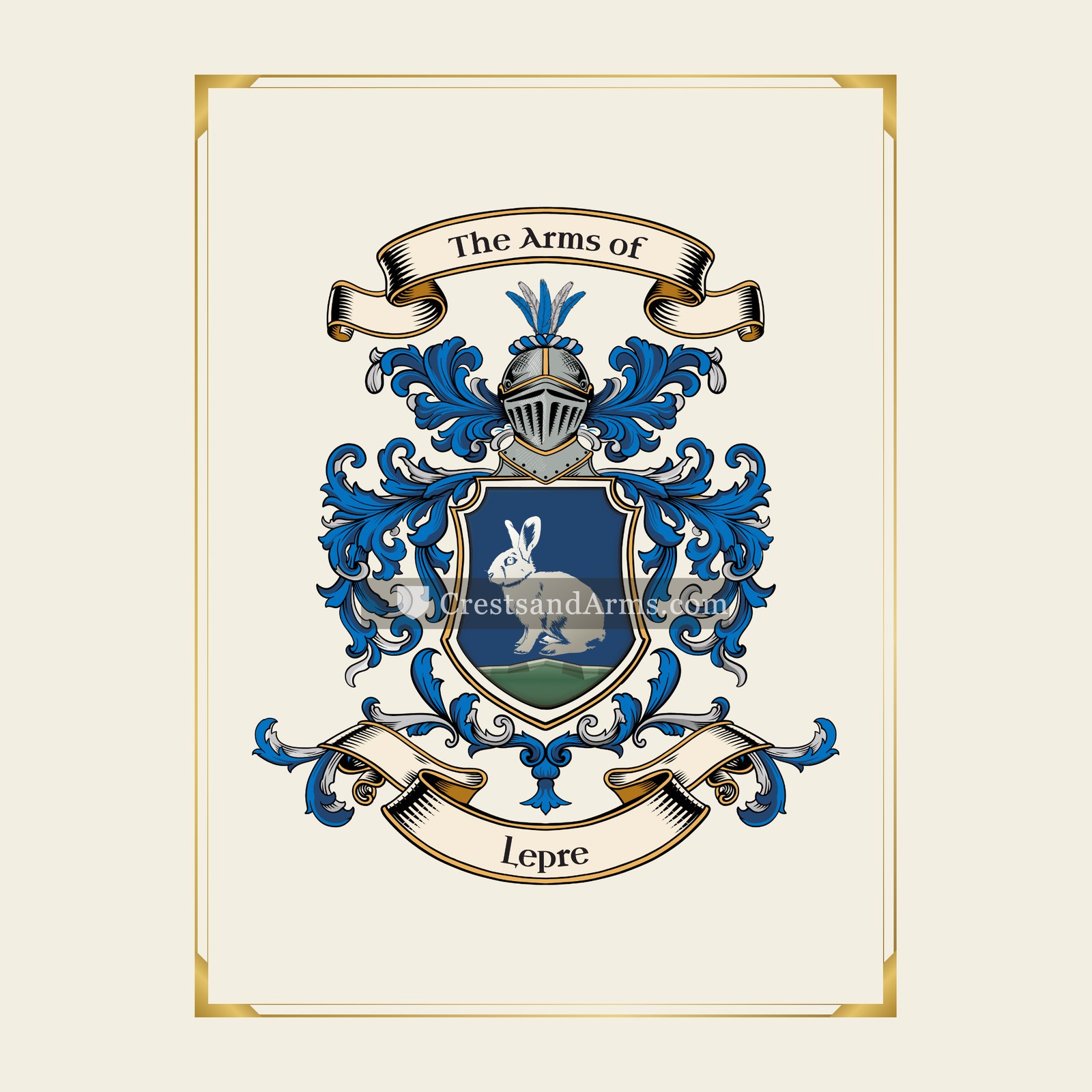 With gold border