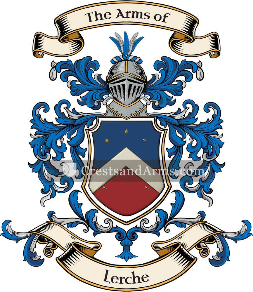 The Lerche coat of arms, drawn from the recorded blazon