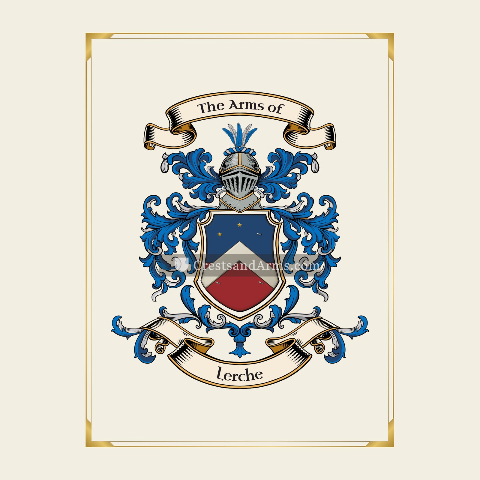 With gold border