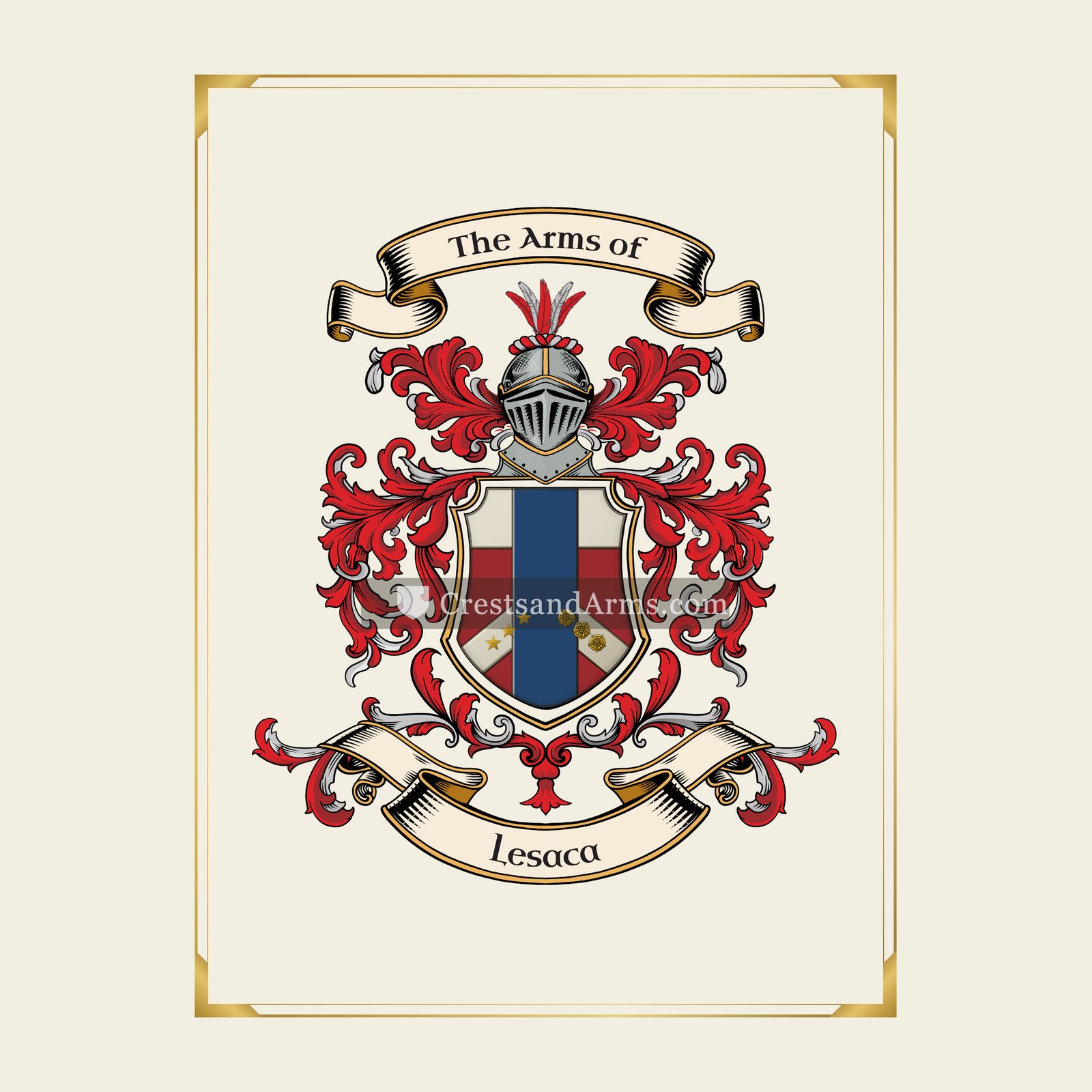With gold border