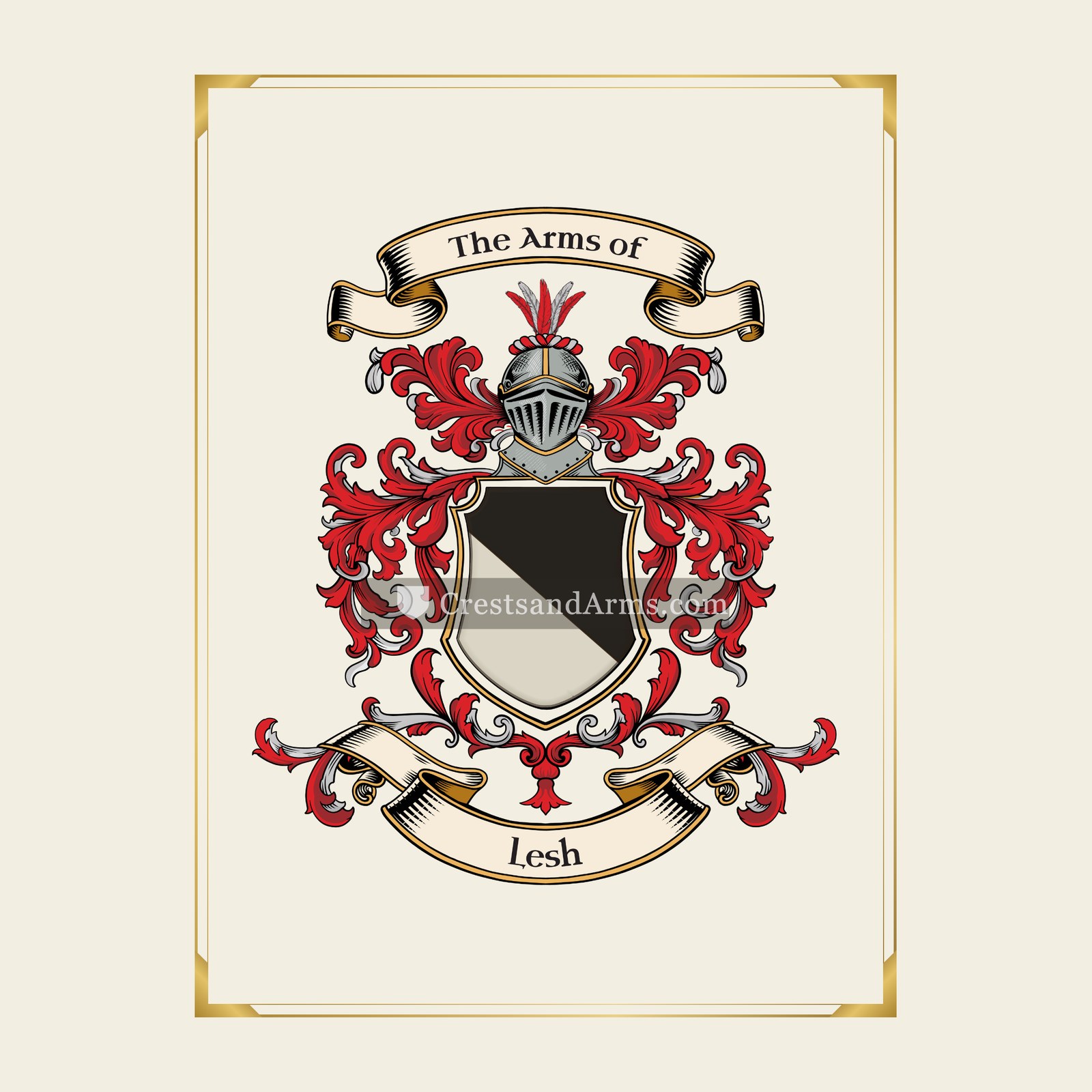 With gold border