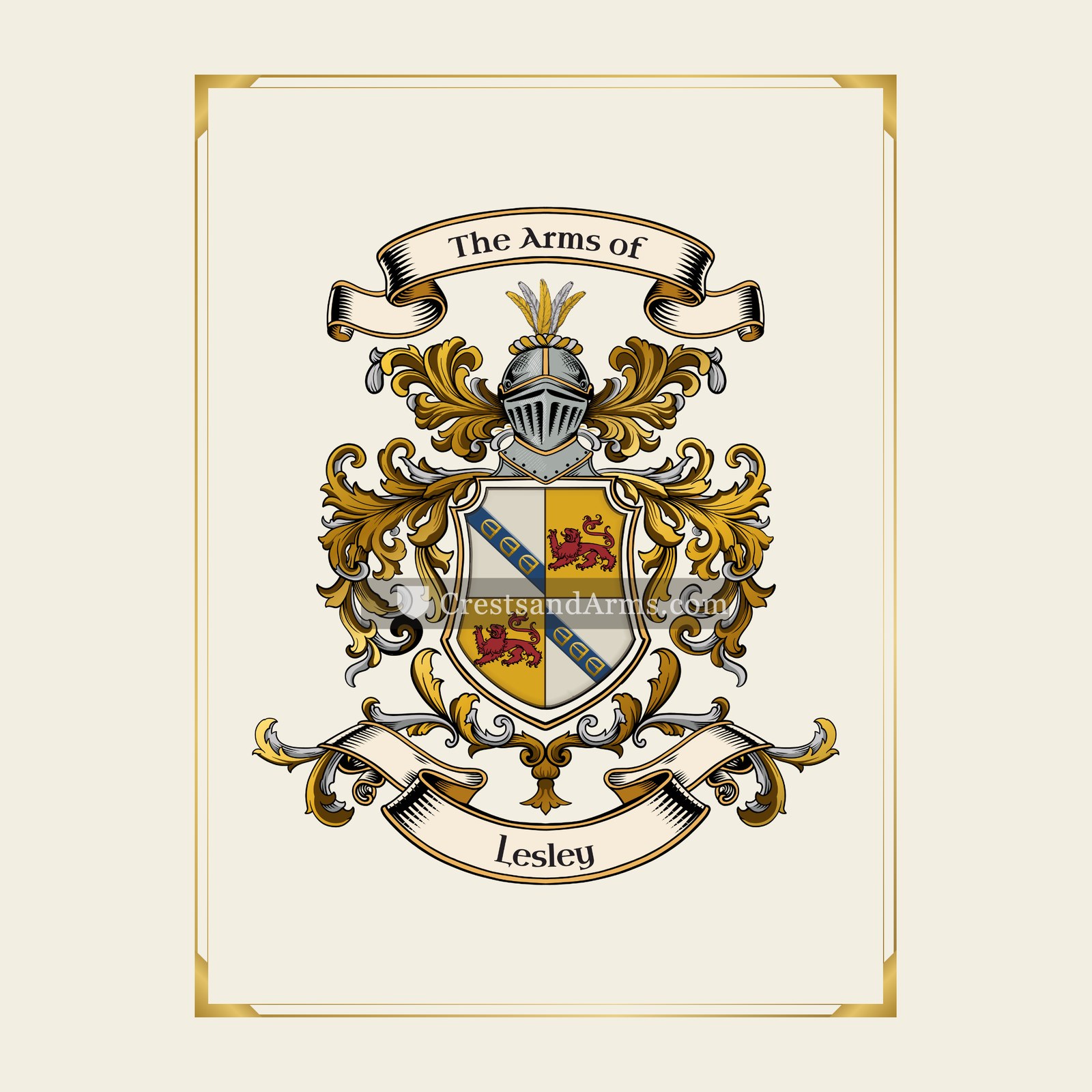 With gold border