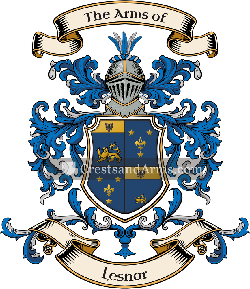 The Lesnar coat of arms, drawn from the recorded blazon