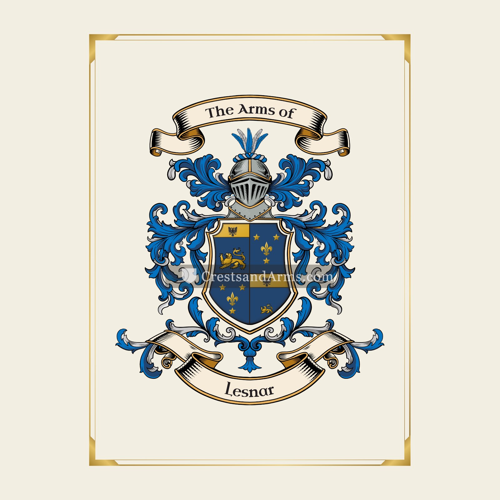 With gold border
