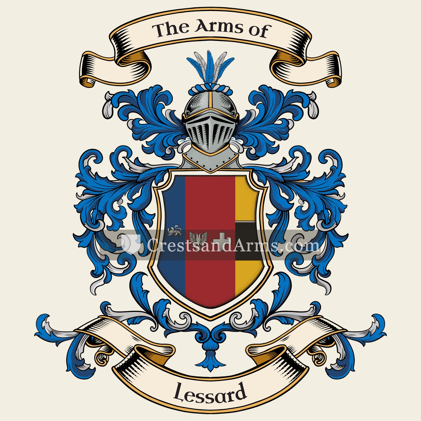The Lessard coat of arms, drawn from the recorded blazon
